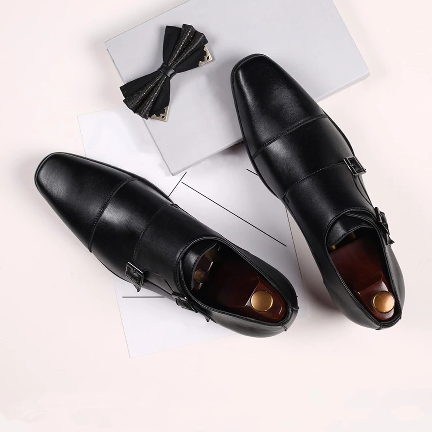 Luk Boots Men Wide Formal Loafers Shoes Mens Shoes Business Leather Shoes Fashion Retro Solid Mens Casual Oxford Shoes Black