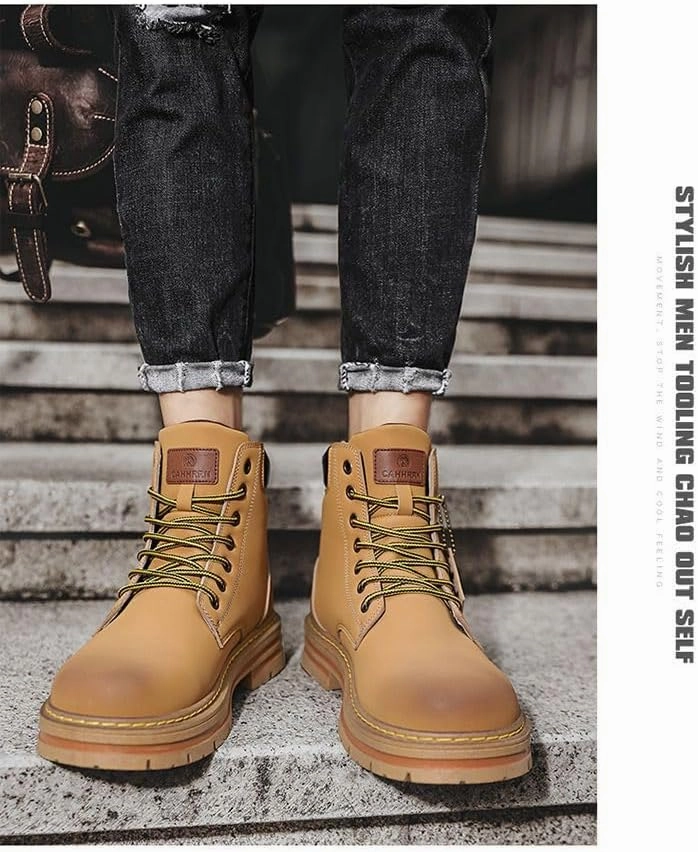 Western Winter Boots Mens Boots Casual Boots for Men Fashion Zipper Chukka Boots Hiking Boots