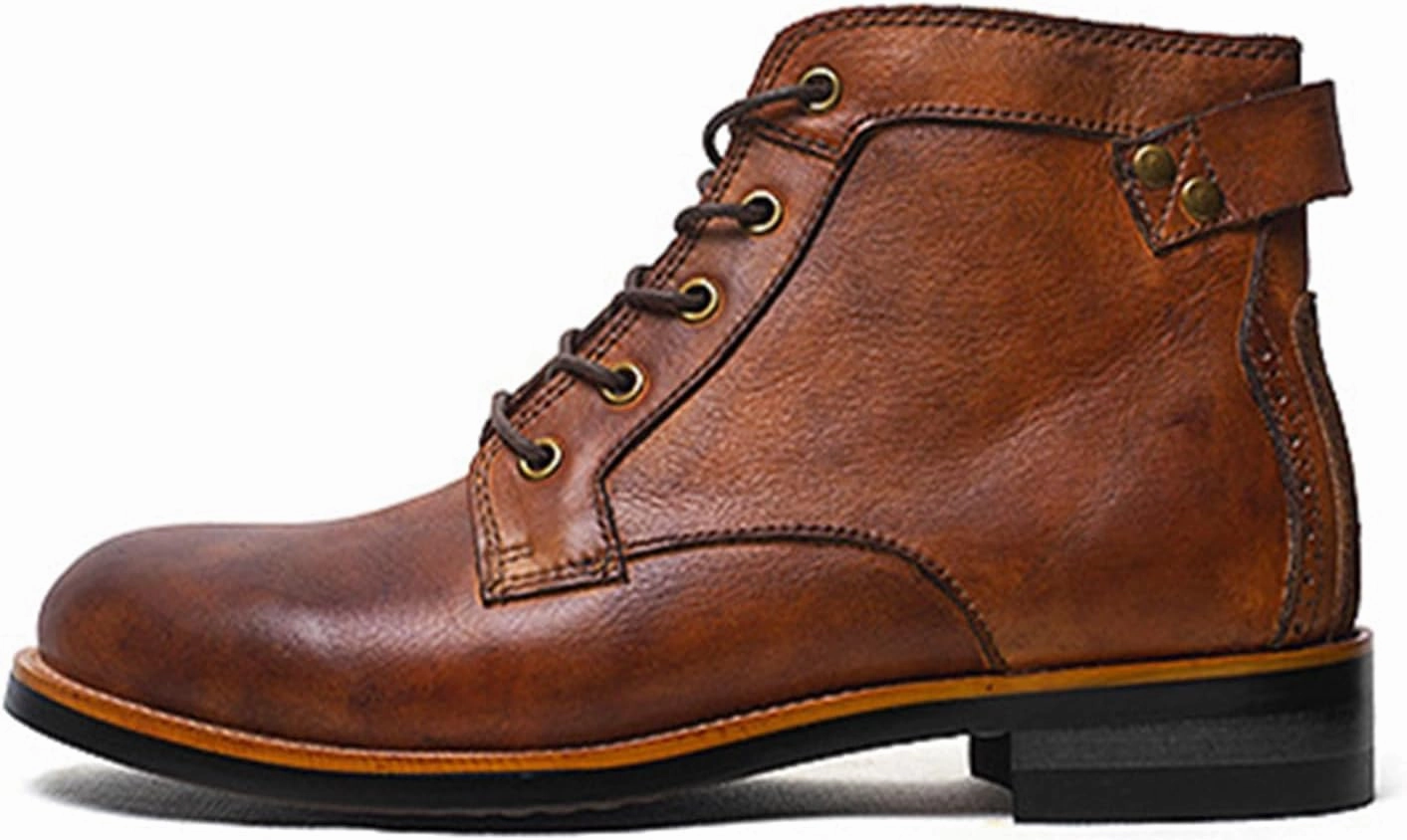 Mens Dress Boots Classic Leather Boots for Men Chukka Boots Mens Mid Top Breathable Ankle Boots Freebird Boots Sale