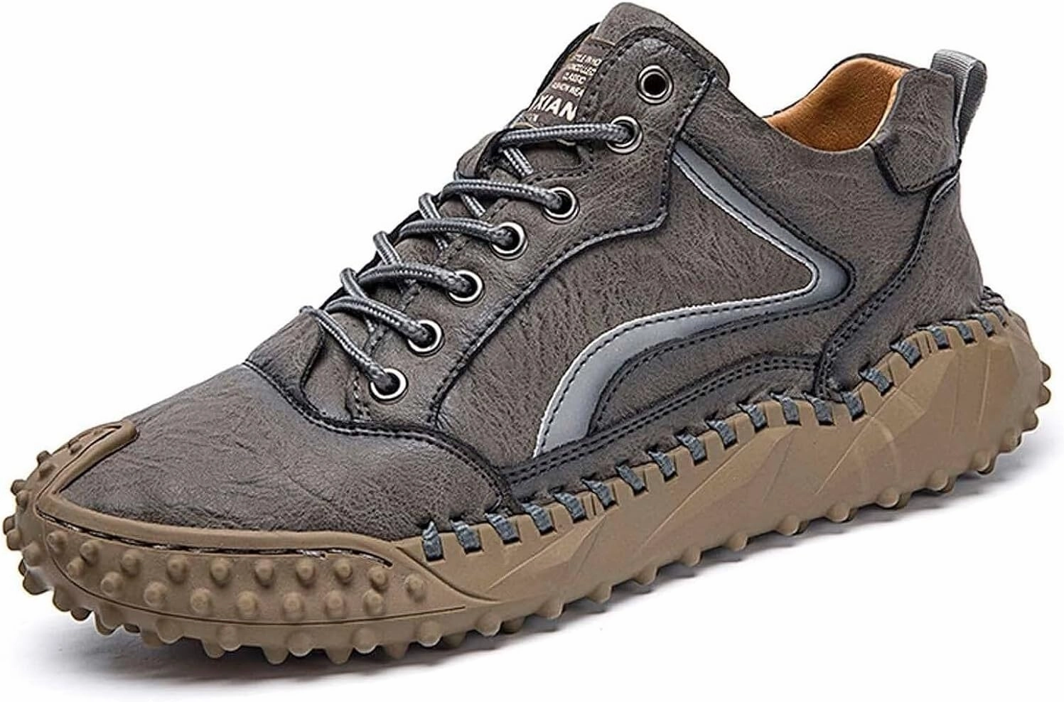 Mens Hiking Shoes, Mens Leather Boots, Slip-Ons Lightweight Comfortable Casual Chukka Boots Mens Fashion Sport Business Splint Boots