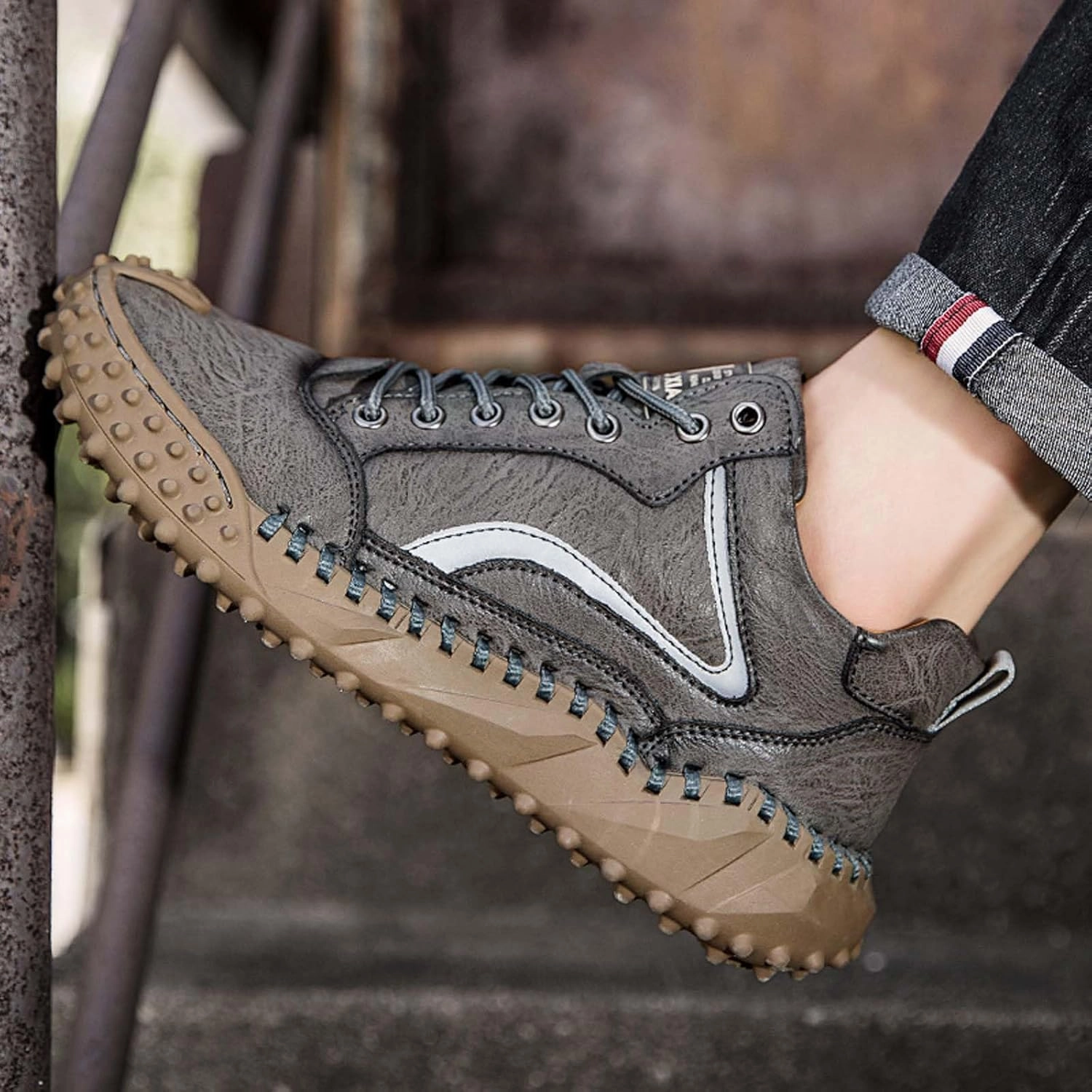 Mens Hiking Shoes, Mens Leather Boots, Slip-Ons Lightweight Comfortable Casual Chukka Boots Mens Fashion Sport Business Corcoran Paratrooper Boots