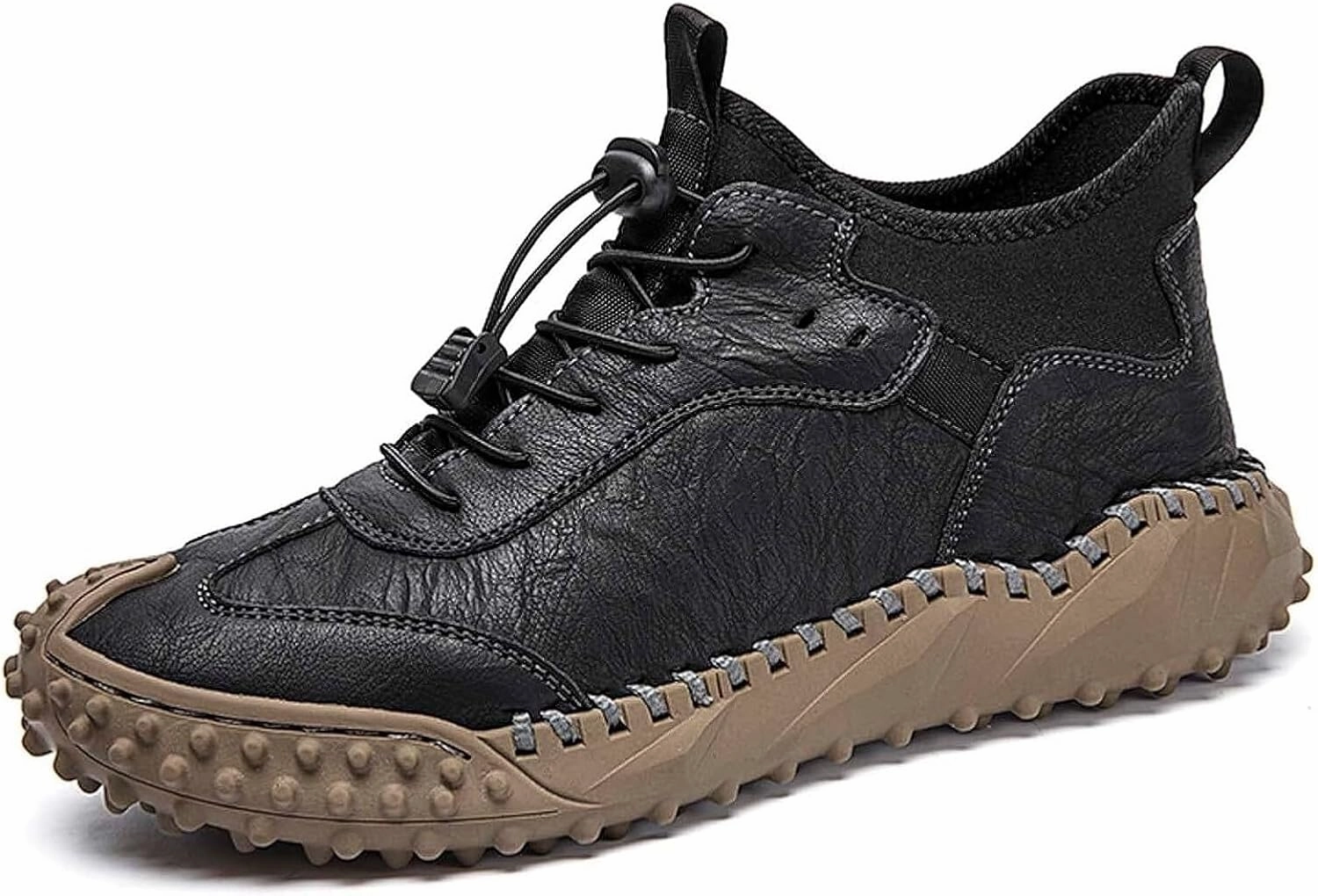 Suede Ankle Boots Mens Hiking Shoes, Mens Leather Boots, Slip-Ons Lightweight Comfortable Casual Chukka Boots Mens Fashion Sport Business