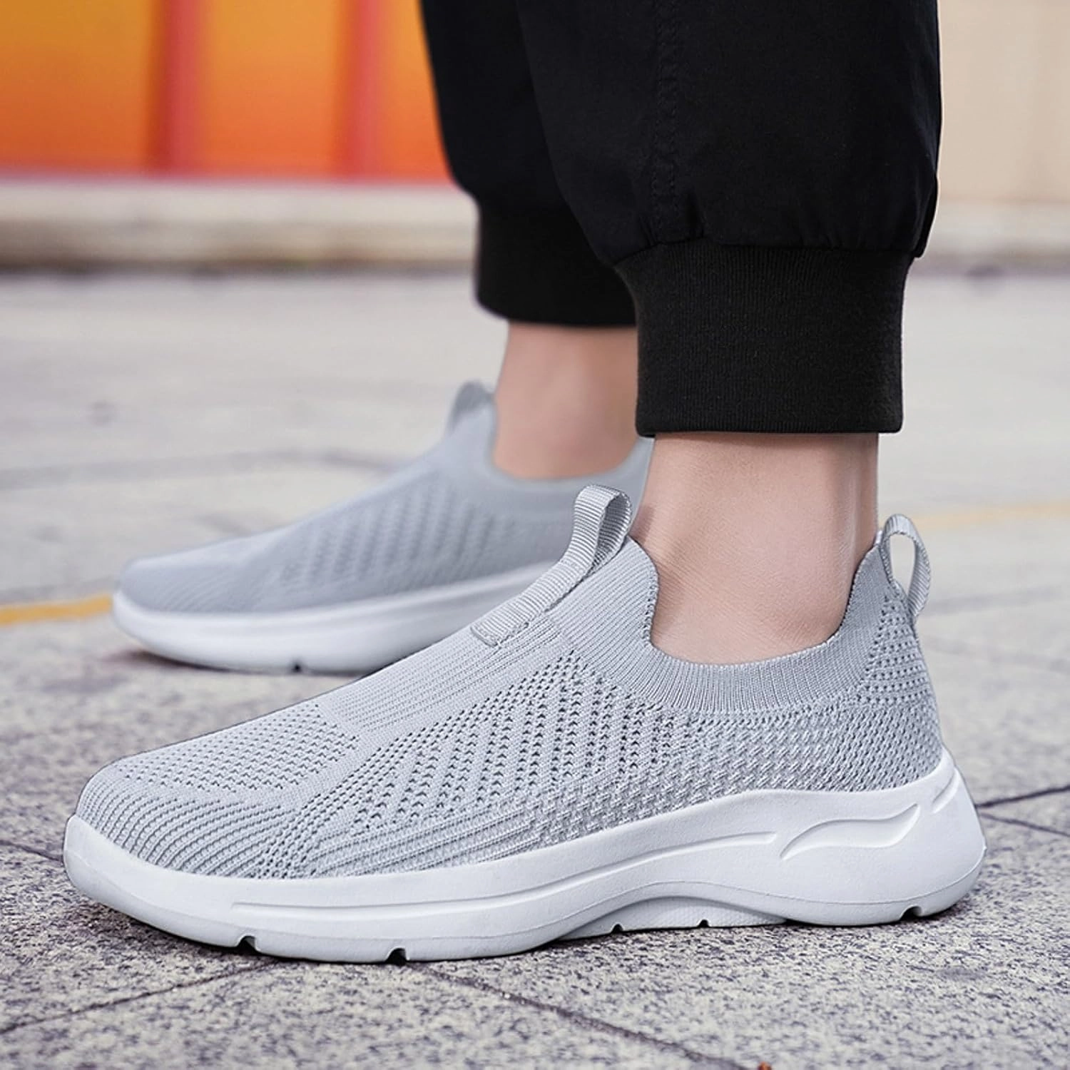 Mens Slip on Shoes Mens Tennis Shoes Tennis Shoe for Men Walking Shoe for Men Lightweight Comfortable Sneaker Human Race Sneakers