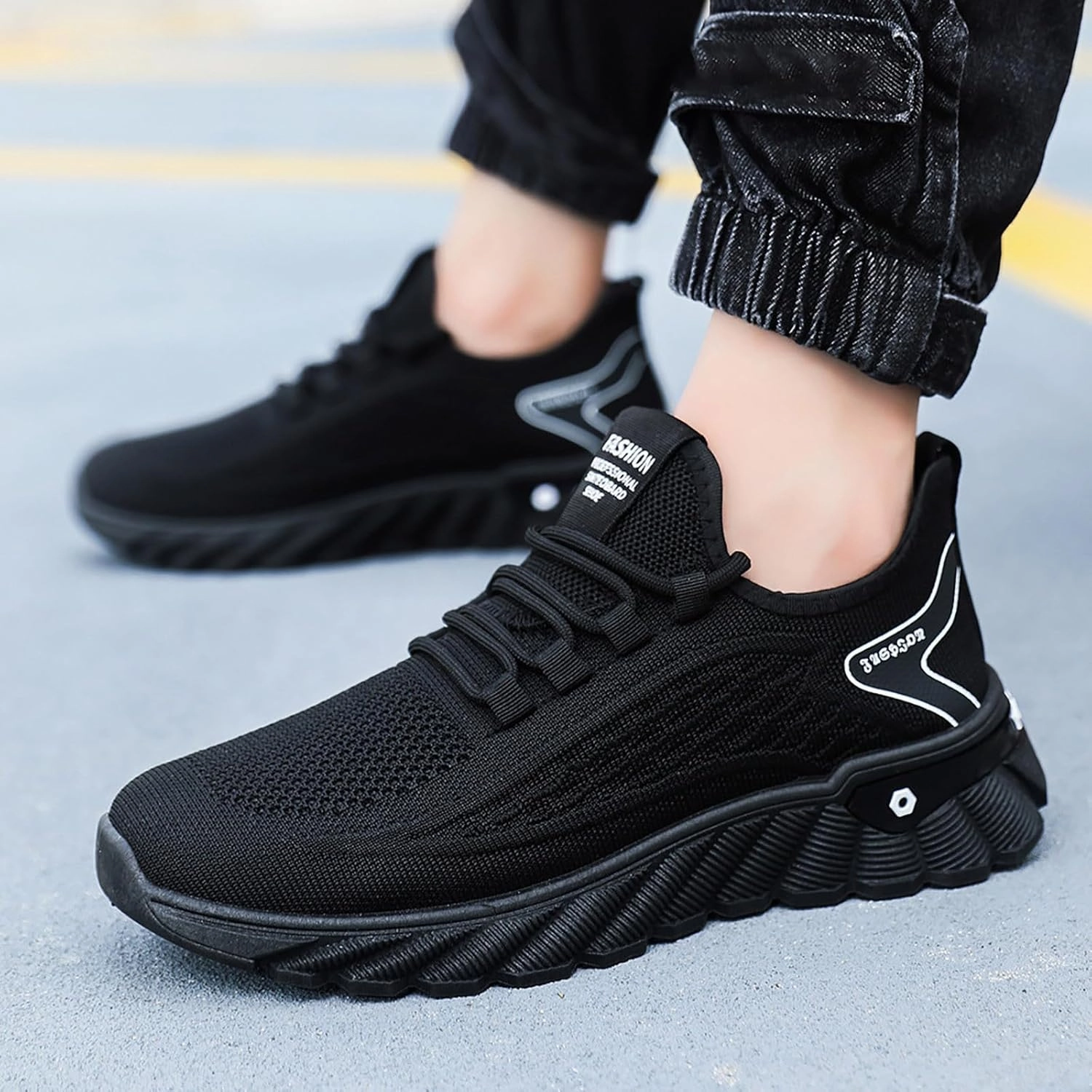 All Black Sneakers Mens Walking Shoes Mens Slip on Shoes Shoe for Men Slip on Shoe for Men for Everyday and Travel Sport Sneaker
