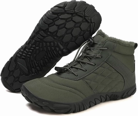 Mens Winter Hiking Boots Slip On Warm Zero Drop Snow Boot Wide Toe Box Lace Up Minimalist Waterproof Shoes Outdoor Walking Running Hiking Five Finger Sneakers Casual Comfortable Ankle Booties Freddie Mercury Sneakers