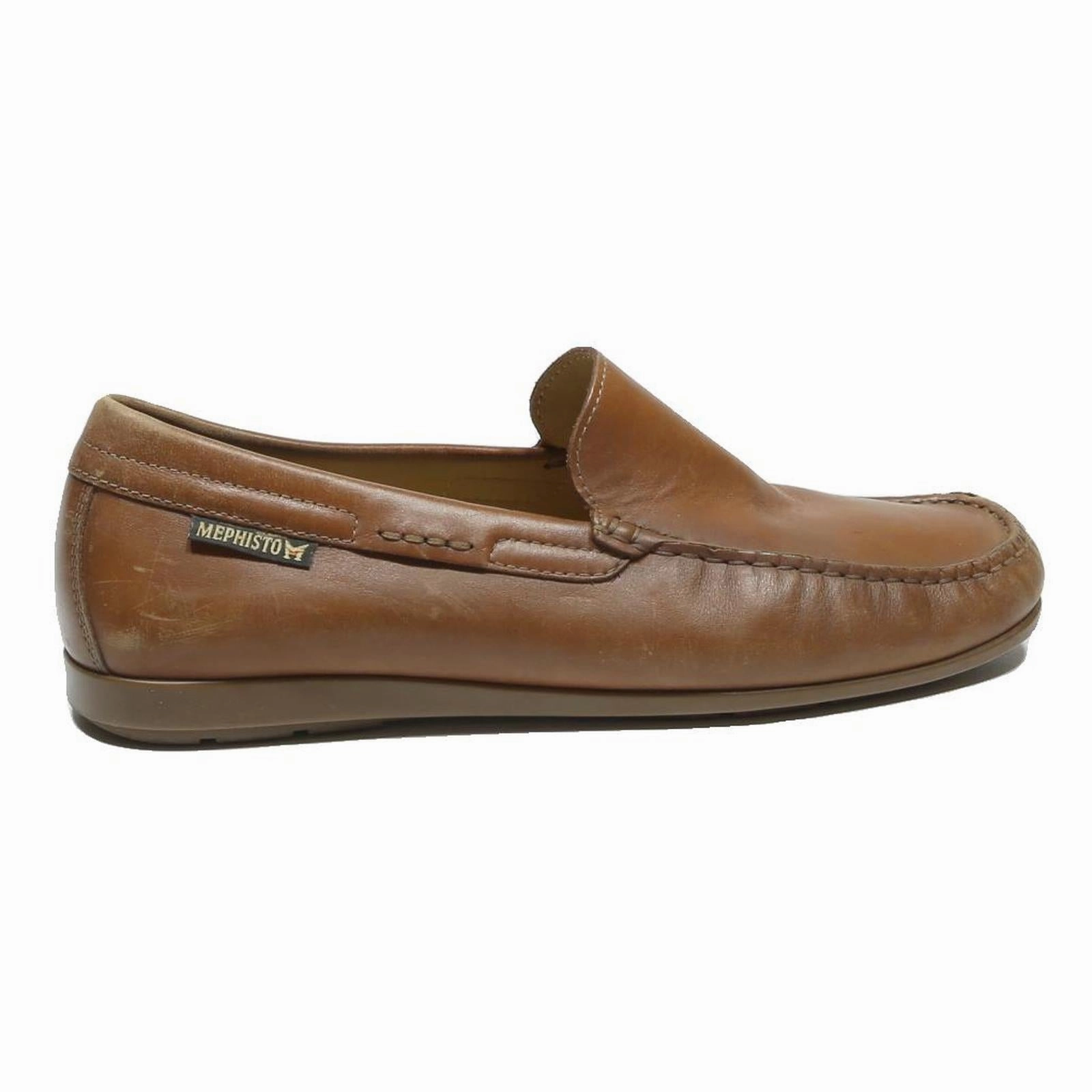 MEPHISTO Mens Leather Loafer Shoes Brown UK 7.5 Comfortable Slip-On Casual Zerogrand Stitchlite Wing