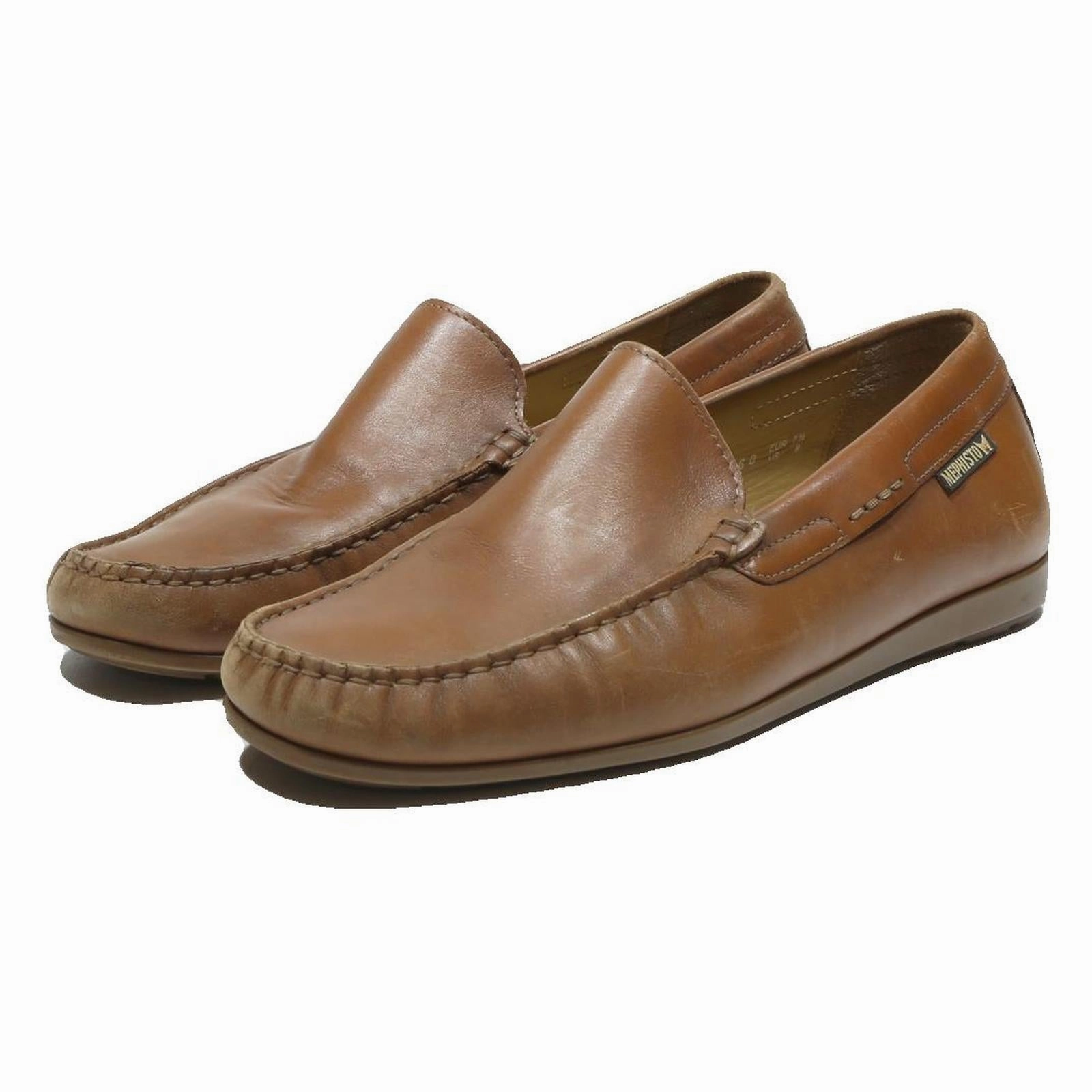 MEPHISTO Mens Leather Loafer Shoes Brown UK 7.5 Comfortable Slip-On Casual New York Fashion Oxford