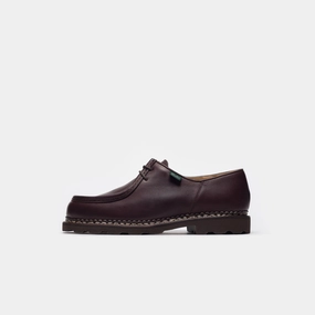 Michael Moc Lace-Up Shoe in Coffee Poplin Vs Oxford