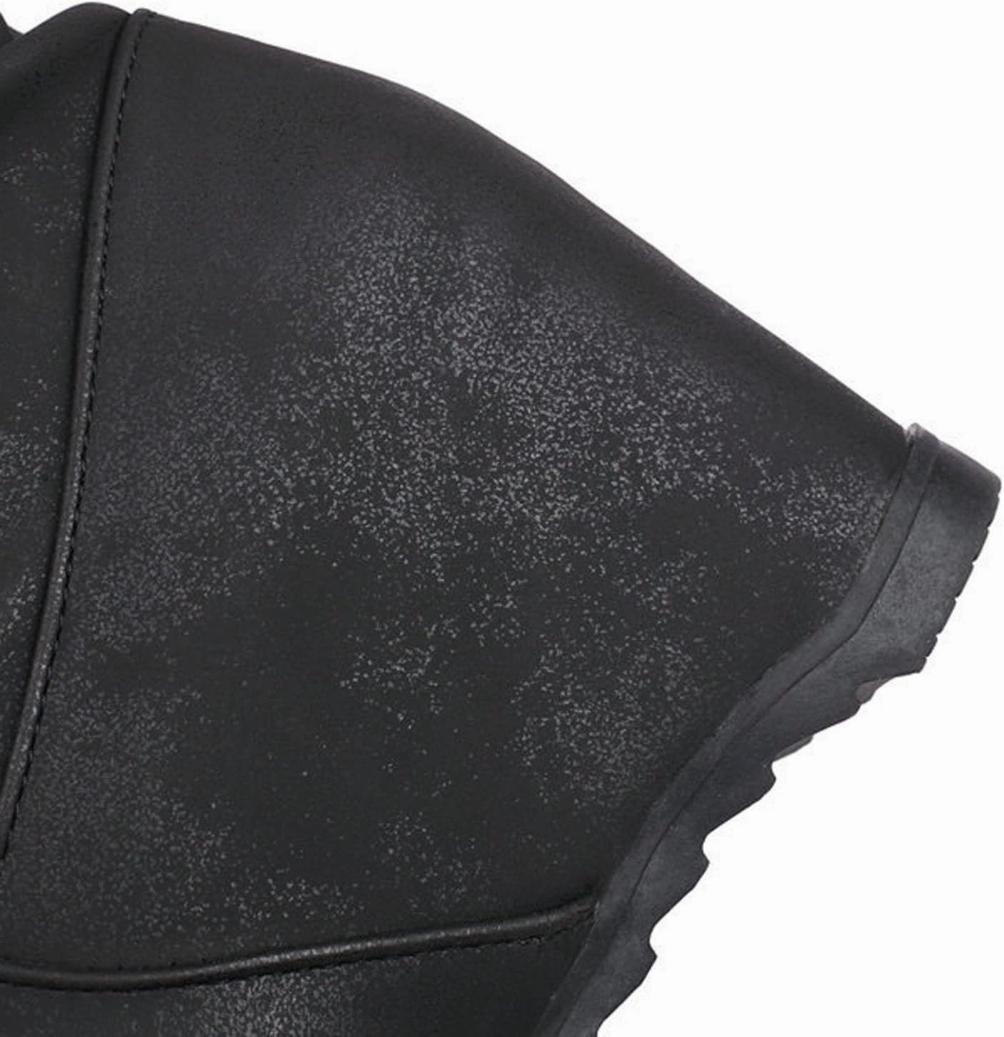 Mid Calf Booties for Women Fashion Office Leather Boots Almond Toe Western Cowgirl Cowboy Bootie Solid Casual Fall Short Boots Dsw Boots