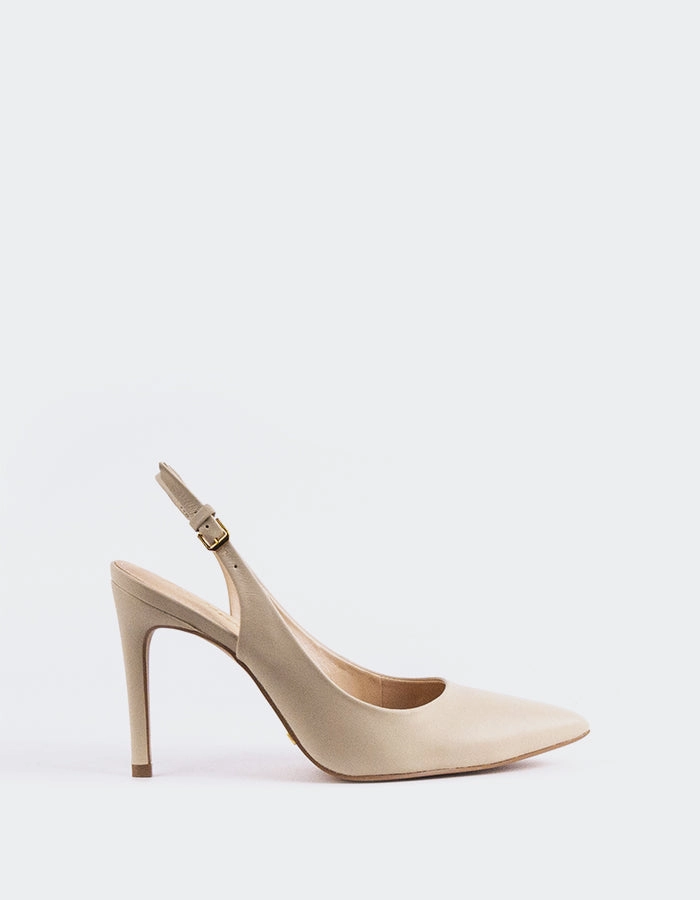 Morisha Off White Leather Stiletto Platform High Heels