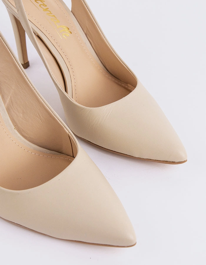 Morisha Off White Leather Orthotic High Heels