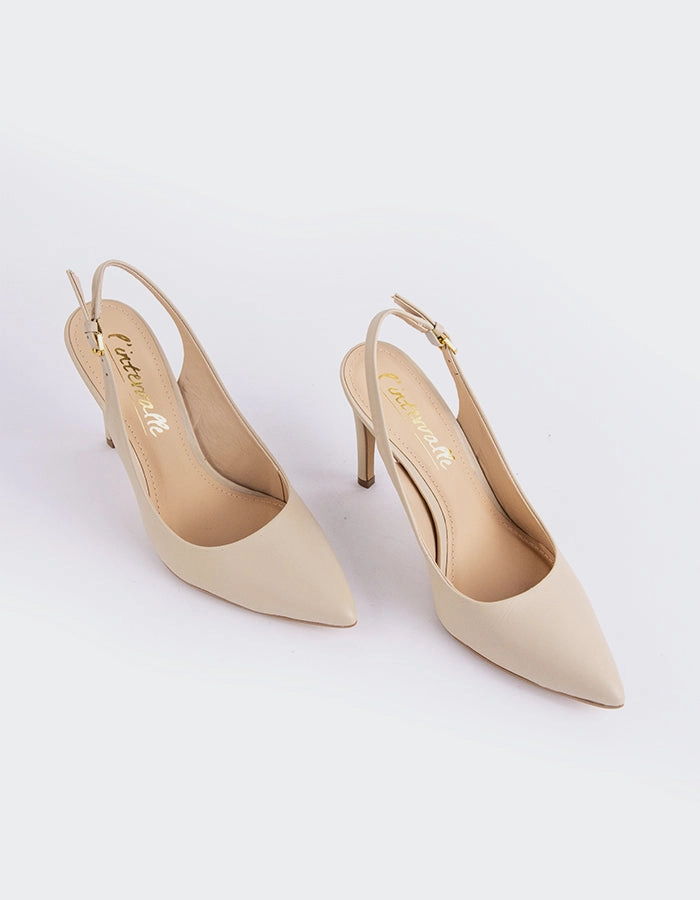 Morisha Off White Leather High Heel Art