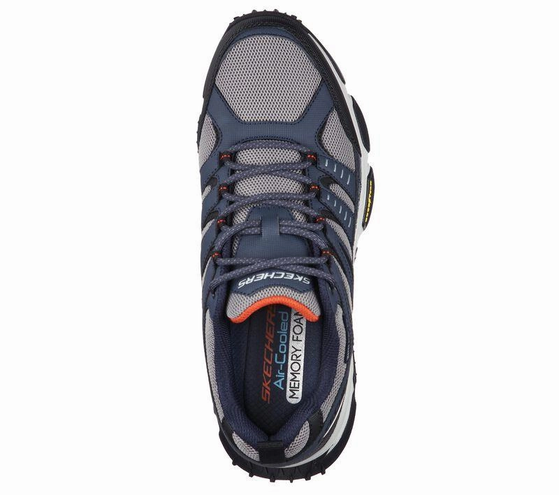 Men's Wide Fit Skechers 237214 Air Envoy Water Repellent outdoor Walking Sneakers - Navy/Grey Best Hiking Shoes Flat Feet