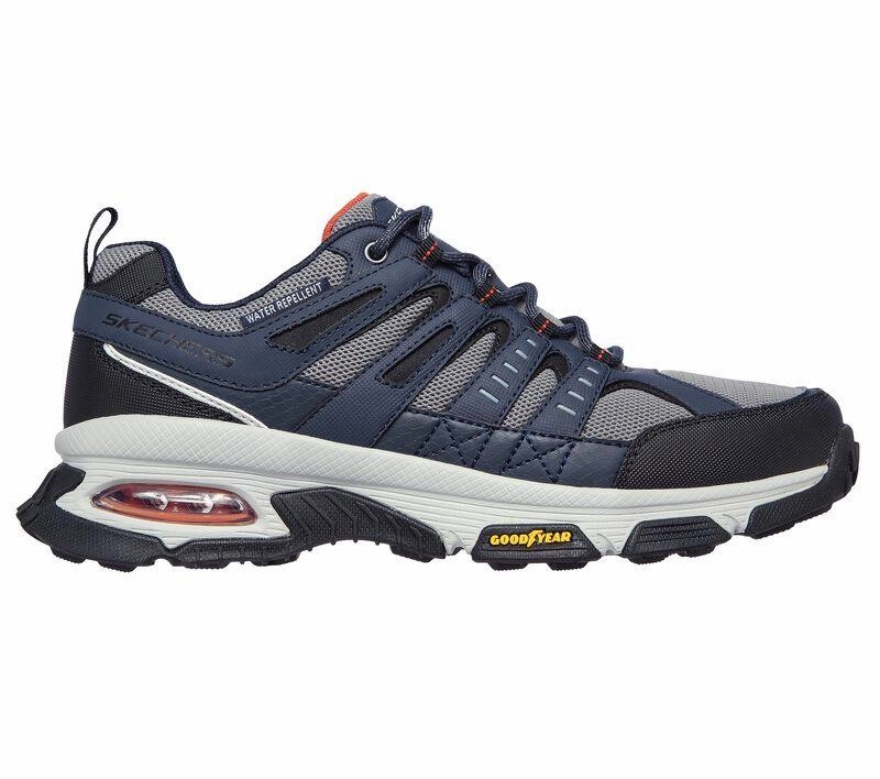 Best Hiking Shoes In India Men's Wide Fit Skechers 237214 Air Envoy Water Repellent outdoor Walking Sneakers - Navy/Grey