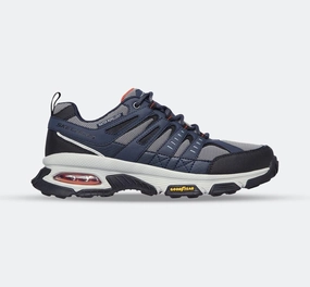 Men's Wide Fit Skechers 237214 Air Envoy Water Repellent outdoor Walking Sneakers - Navy/Grey Hiking Shoes Necessary