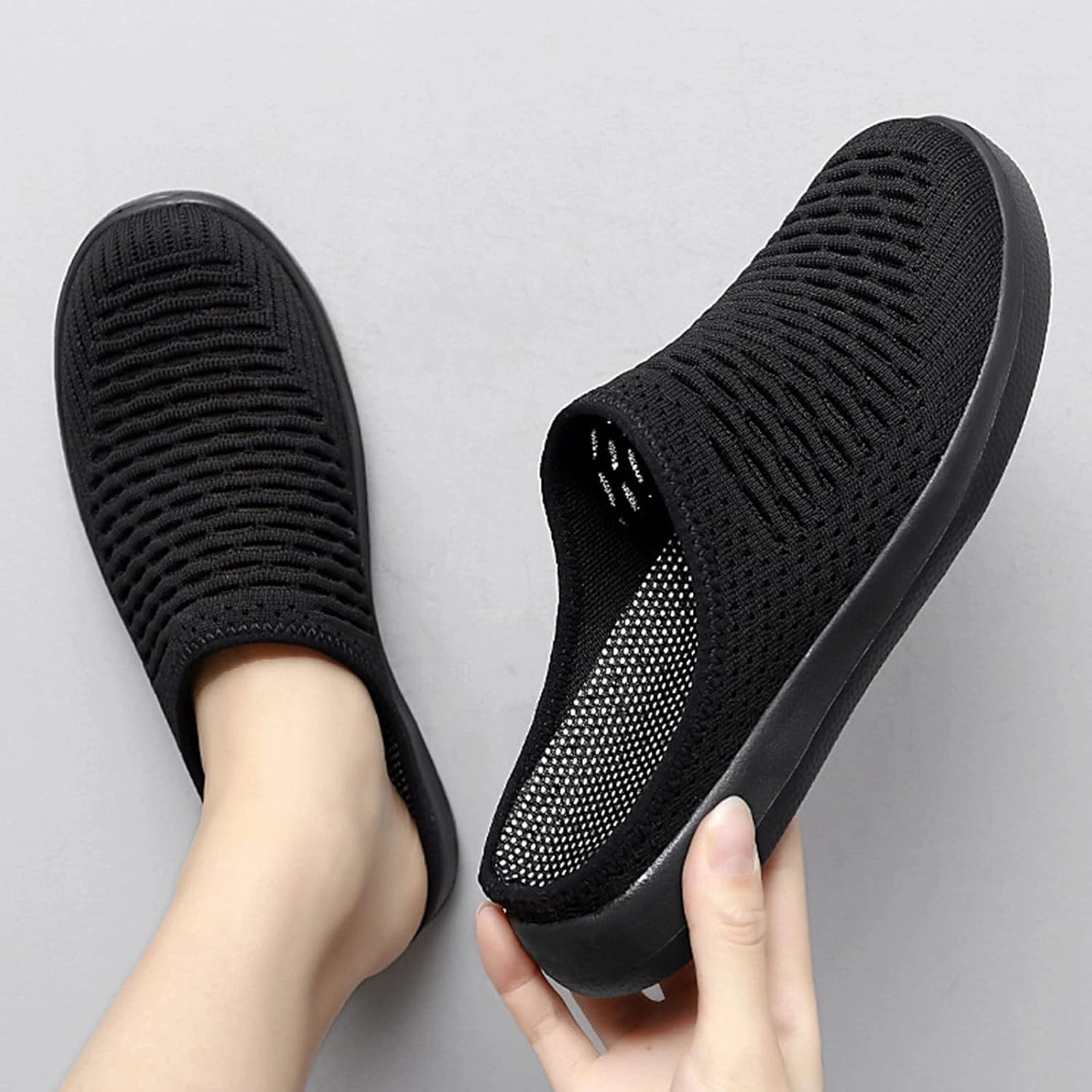Sneaker Mules for Women Slip-On Orthopedic Slippers Backless Platform Sneakers Round Toe Mules Walking Sneakers Durant Sneakers