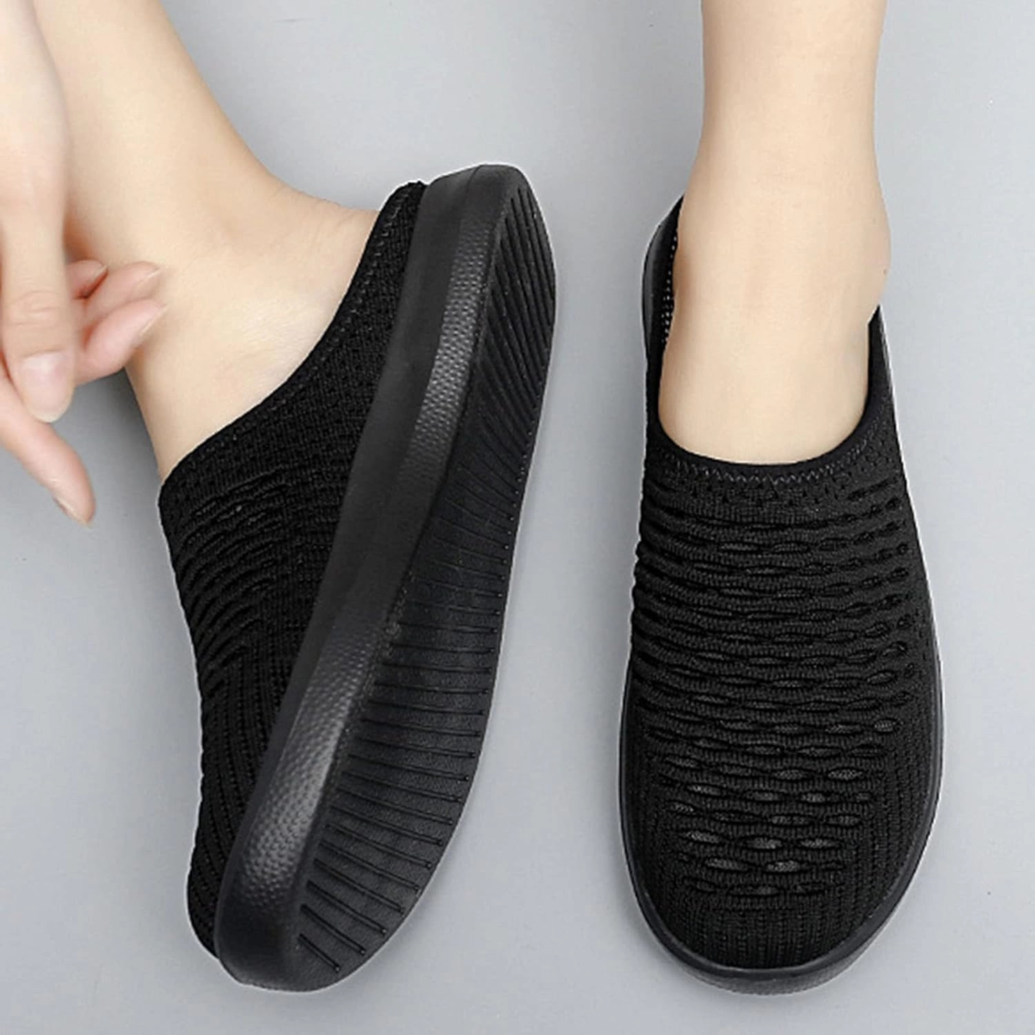 Sneaker Mules for Women Slip-On Orthopedic Slippers Backless Platform Sneakers Round Toe Mules Walking Sneakers 50 Dollar Sneakers