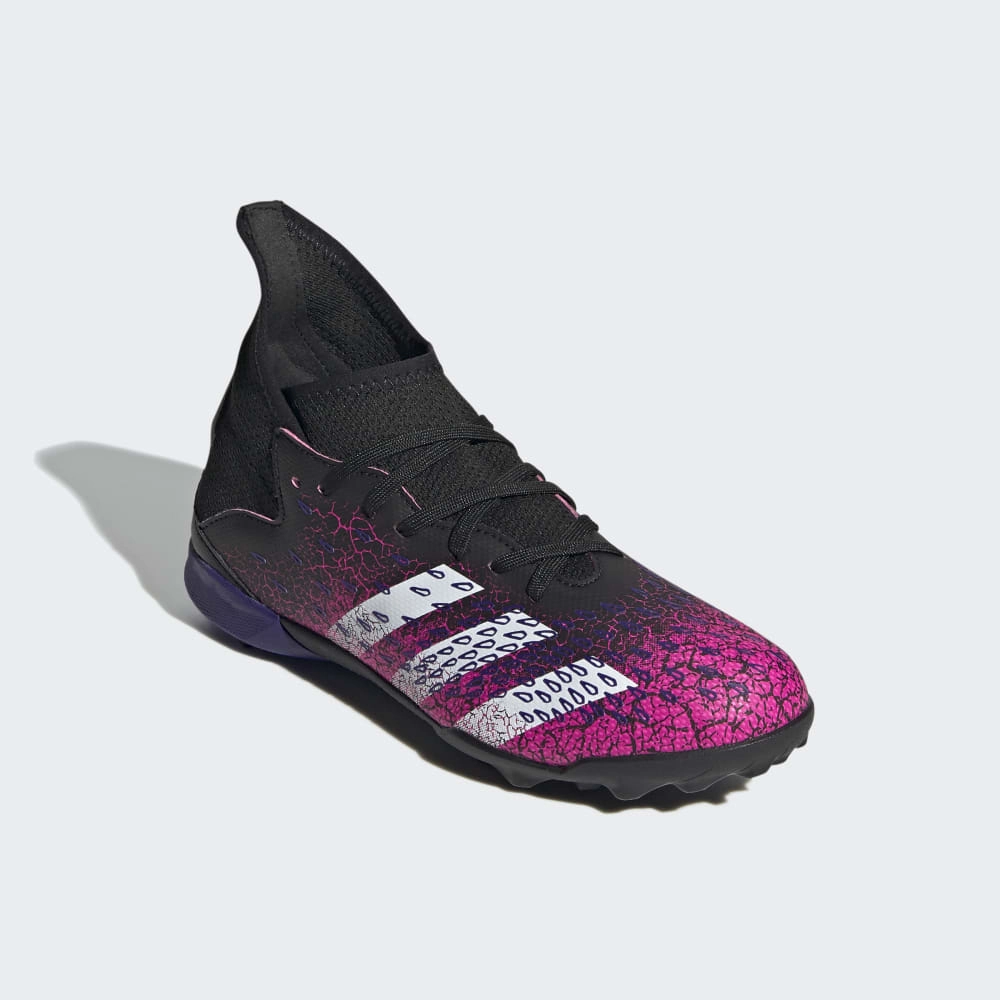 Superfly Soccer Cleats 2014 adidas Kid's Predator Freak 3 TF J Turf Football Boots Core Black / Cloud White / Shock Pink