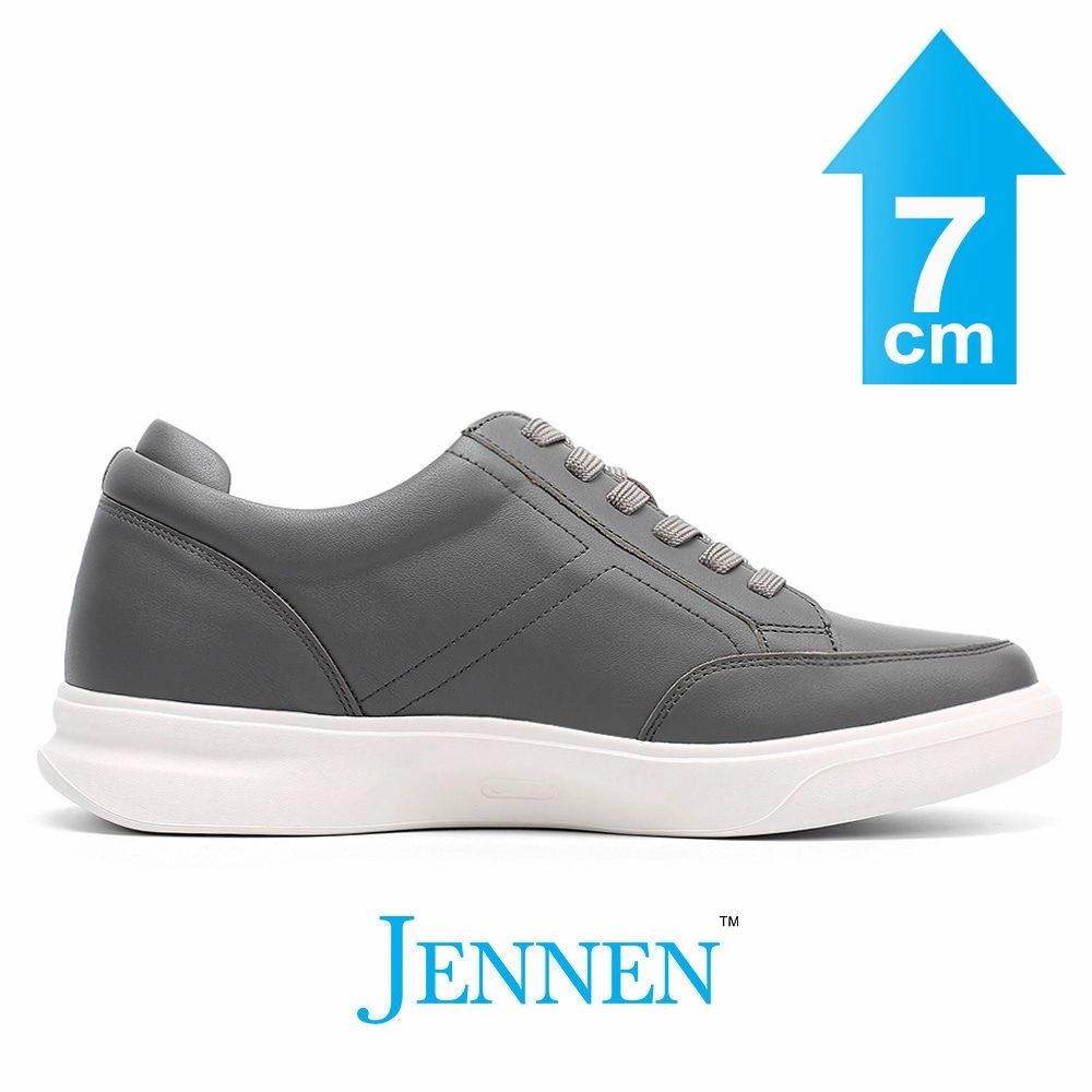 Mr. Federer 7cm | 2.8 inches Dark Grey Height Increasing Casual Shoes Neon Sneakers