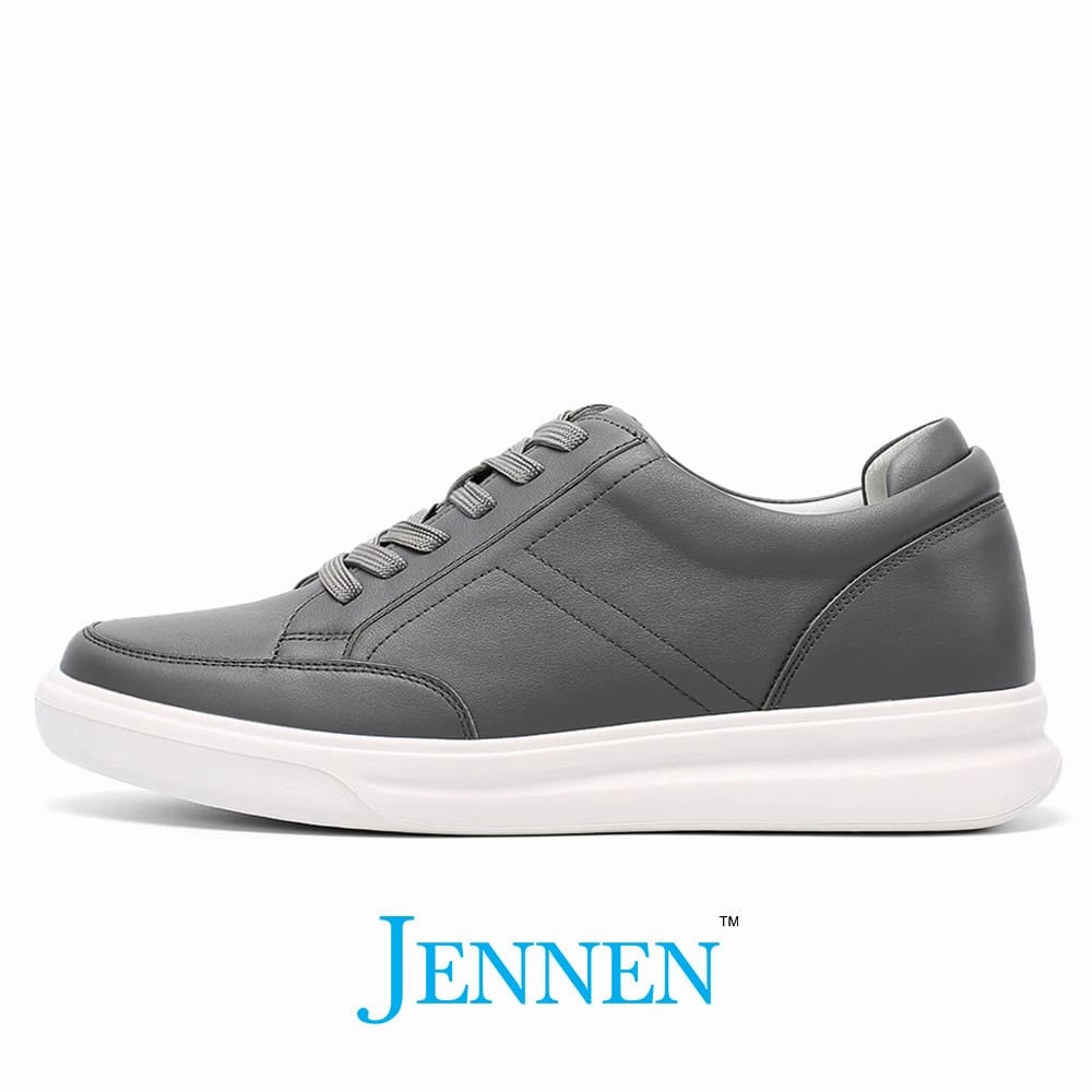 European Sneakers Mr. Federer 7cm | 2.8 inches Dark Grey Height Increasing Casual Shoes