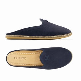 Accel Badminton Navy Nubuck Mules for Men