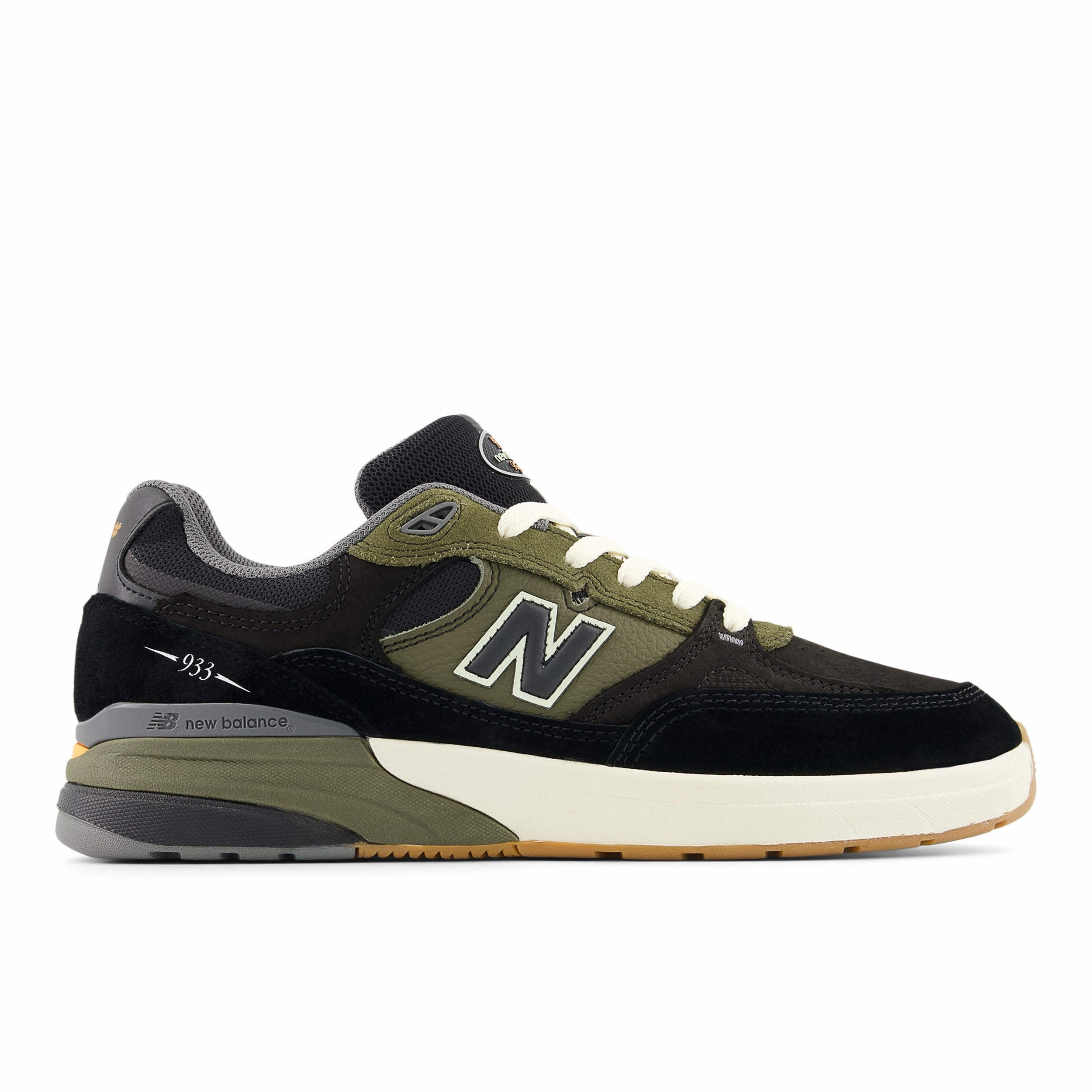 New Roller Skate New Balance Numeric 933 Andrew Reynolds Skateboard Shoes - Black / Dark Olivine