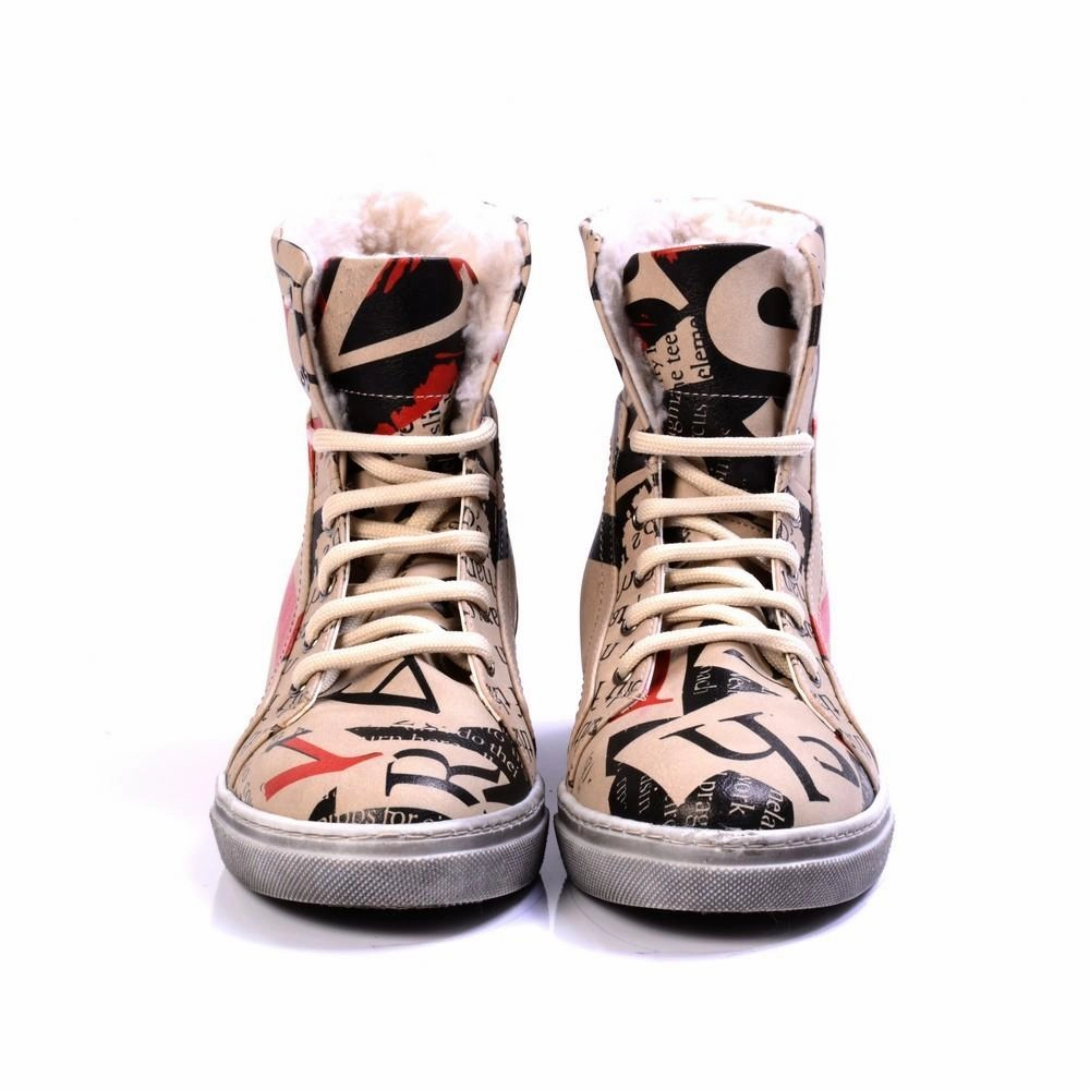 Newspaper Short Boots JAS105 Boots With Laces