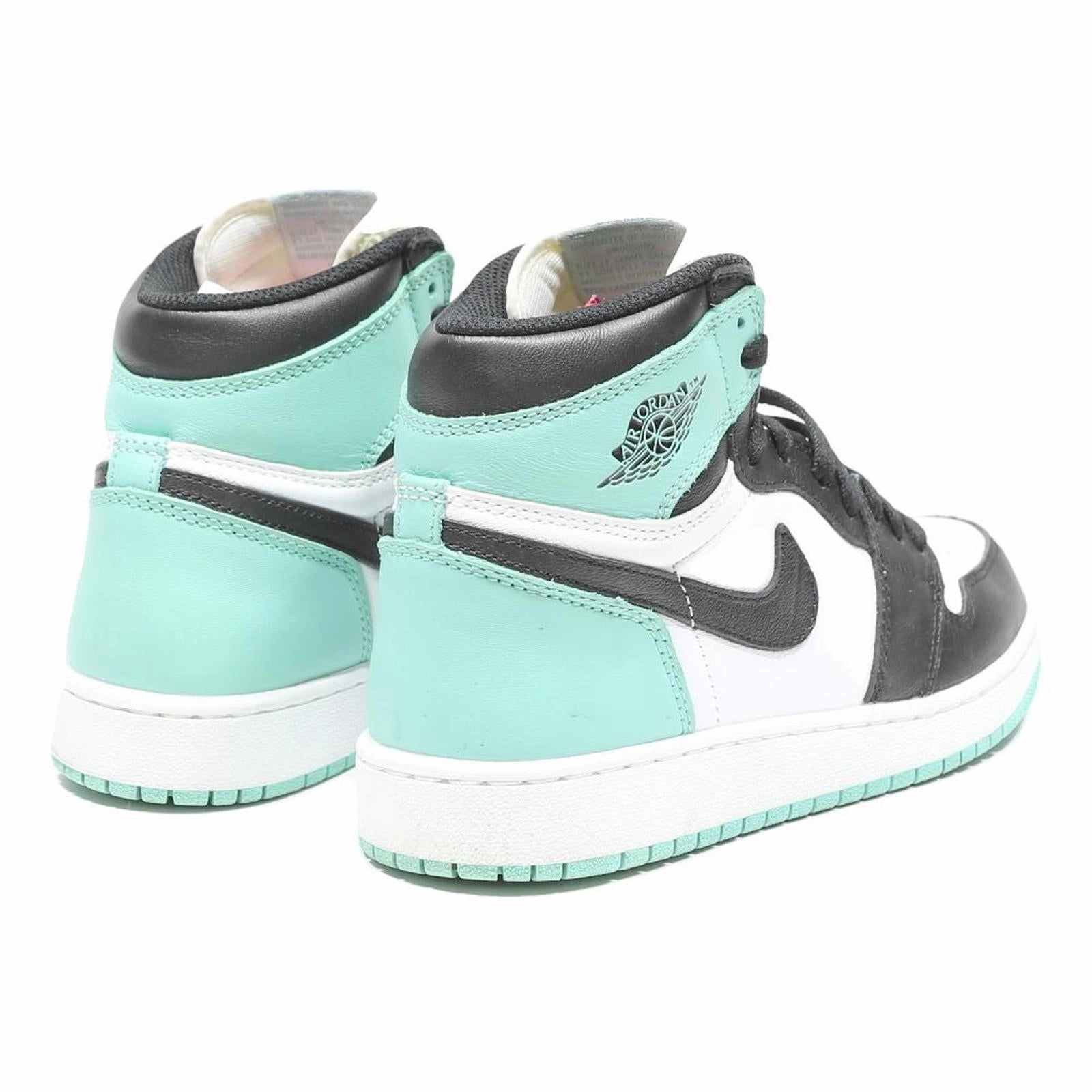 NIKE Air Jordan 1 Retro Girls High Top Trainers Black & Green Leather UK 5 Nike Carbon Fiber Shoes