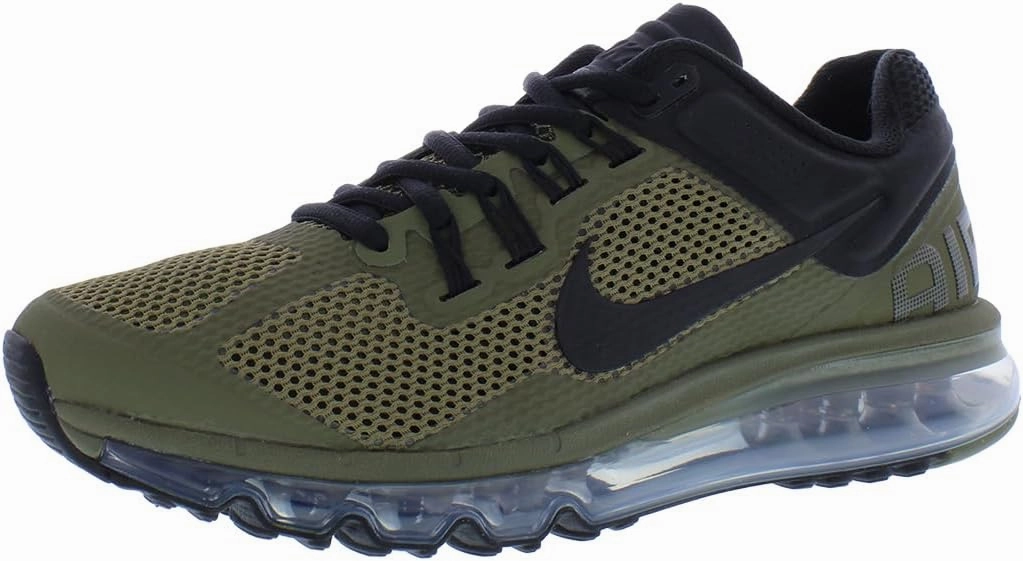 Nike Jordan Gym Shoes Nike Air Max 2013 Men's Shoes (FZ3156-222, Medium Olive/Metallic Silver/Black) Size 8
