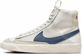 Nike Blazer Mid '77 Big Kids' Shoes (FB9125-100, Sail/Sail/Fireberry/Diffused Blue) Size 6.5 Good Gym Shoes Nike