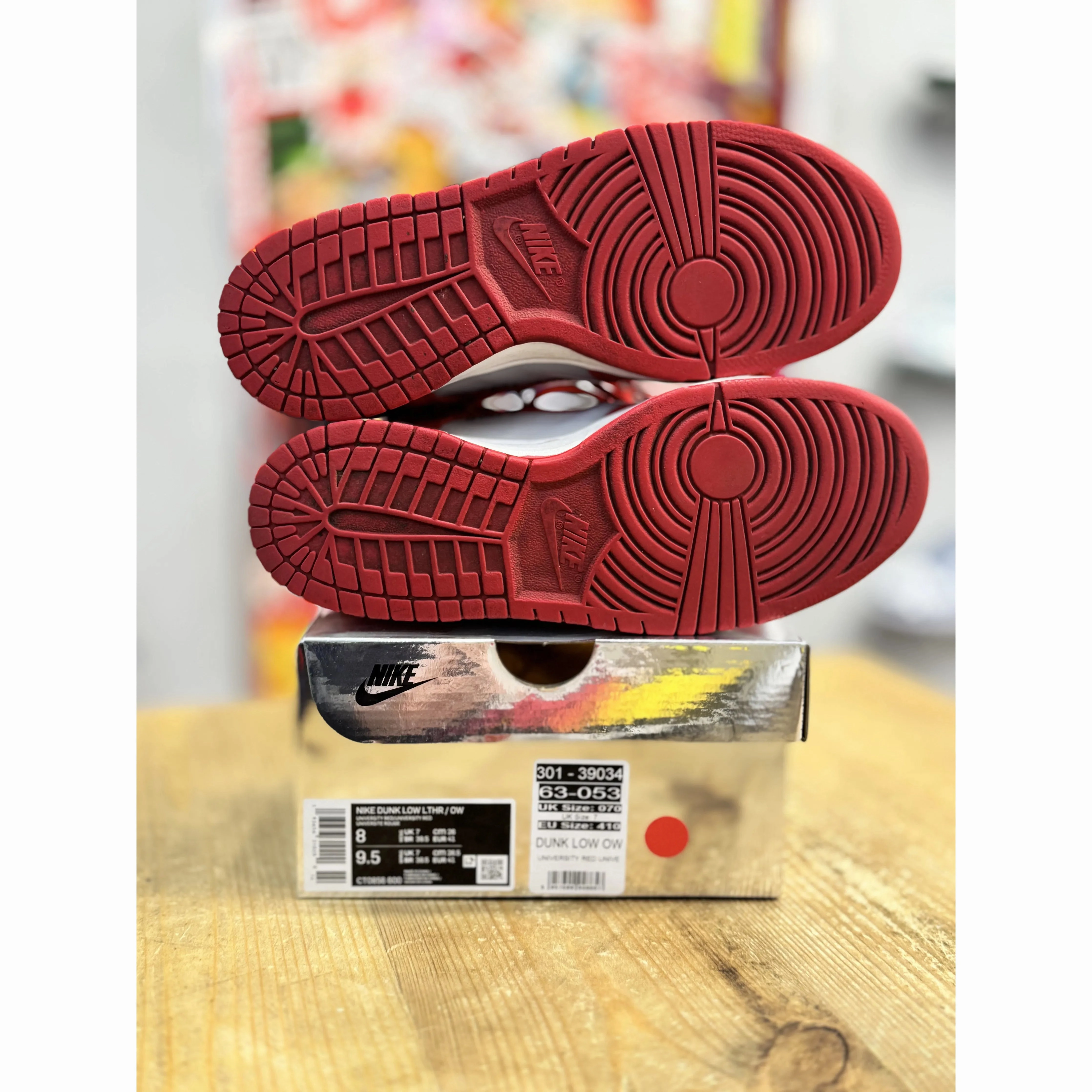 Nike Dunk Low Off-White University Red UK 7 Nike Running Shoes Latest