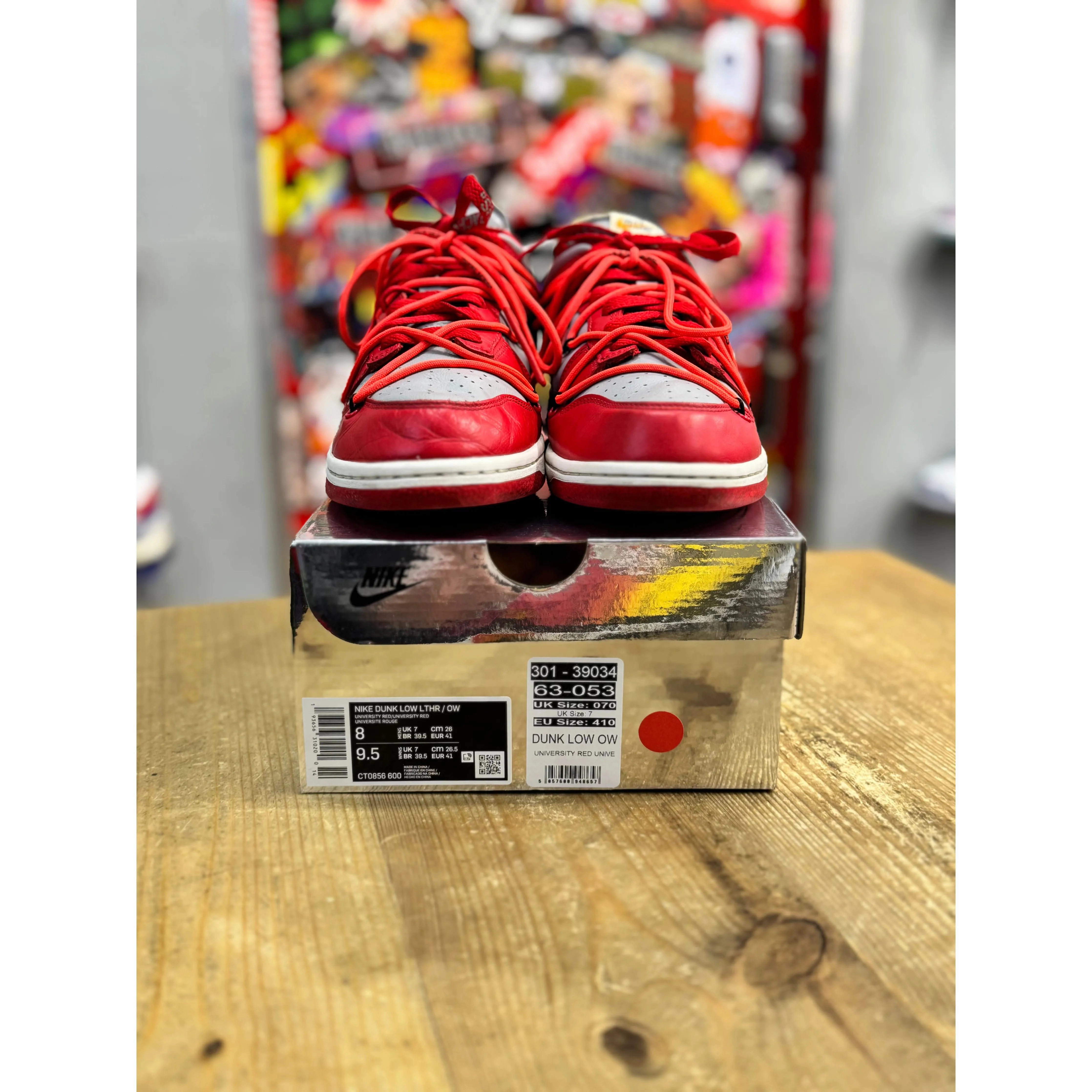 Nike Zoom Hyperrev Shoes Nike Dunk Low Off-White University Red UK 7