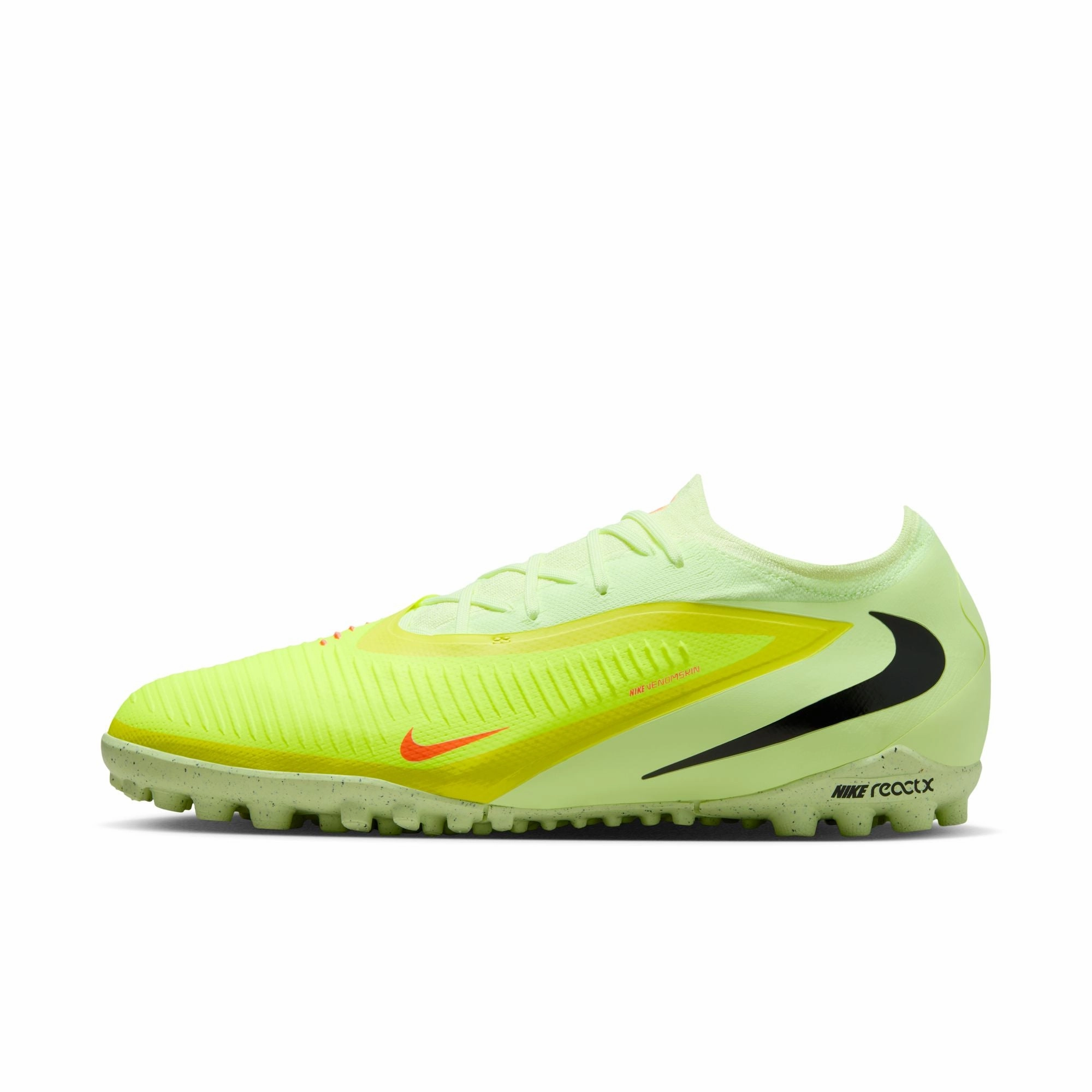 Nike Shoe Silhouette Nike React Phantom 6 Pro TF Turf Soccer Shoes - Hyper Crimson/ Black LimeLight