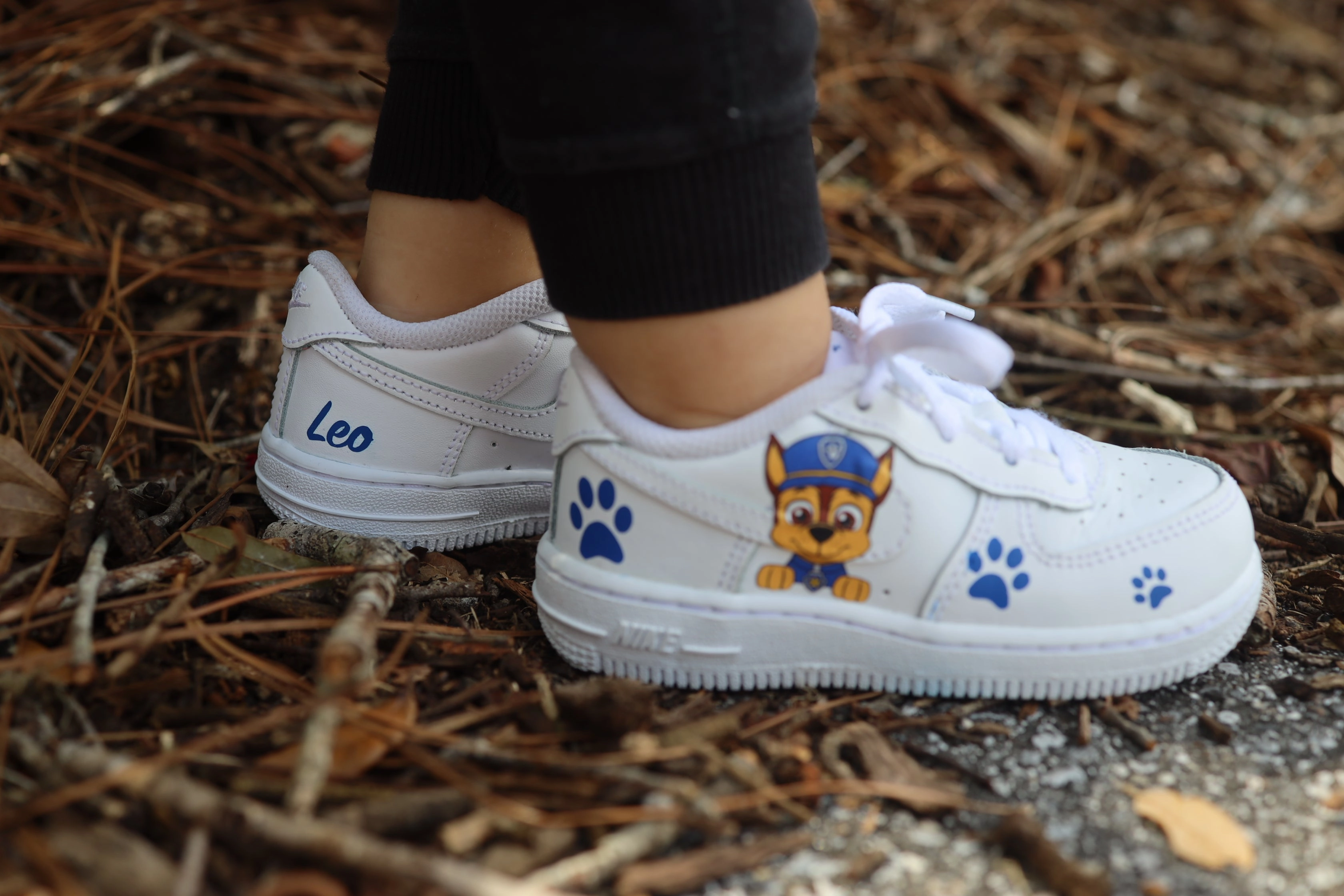 Nike Wemby Shoe Paw Patrol Toddler Boy Air Force 1 Low Custom Kids Shoes Hand Painted AF1 Sneakers