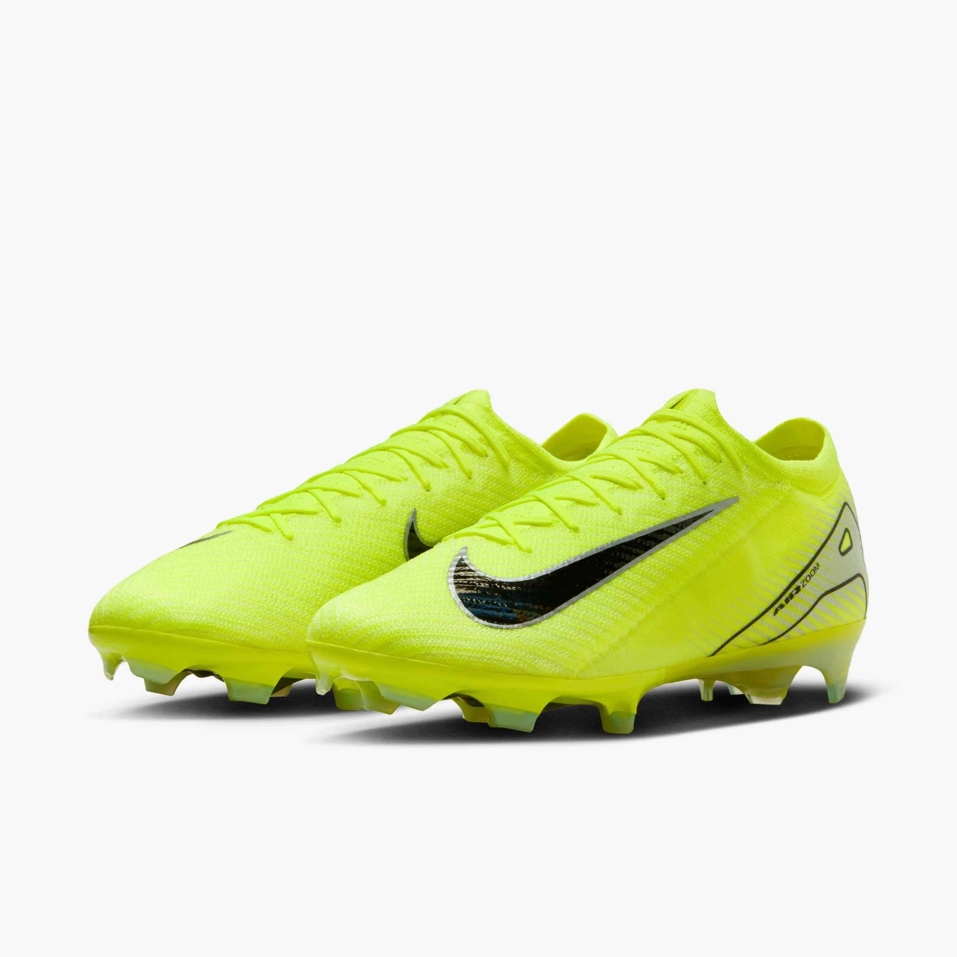 White And Gold Soccer Cleats Nike ZM Vapor 16 Elite FG - Mad Voltage Pack (HO24)