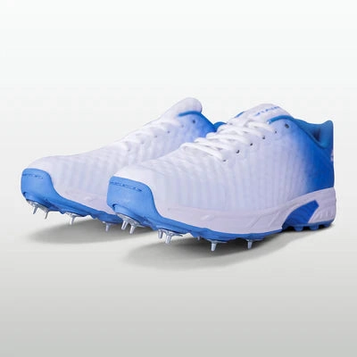 Basketball Shoes With Best Cushion And Traction Nivia Crick-1000 Spikes Cricket Shoes for Men (White/Sky)