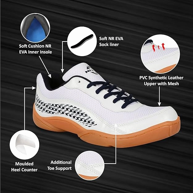 Nivia Flash 2.0 Badminton Shoes (White) Best Insoles