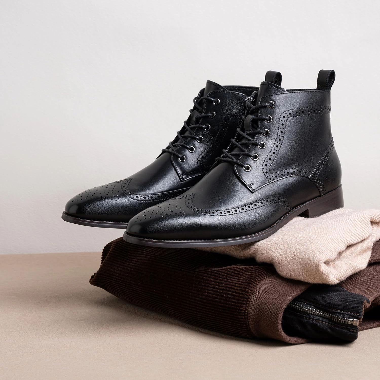 Dancer Boots Jousen Mens Boots Leather Dress Boots for Mens Cap-Toe Fashion Boots for Men