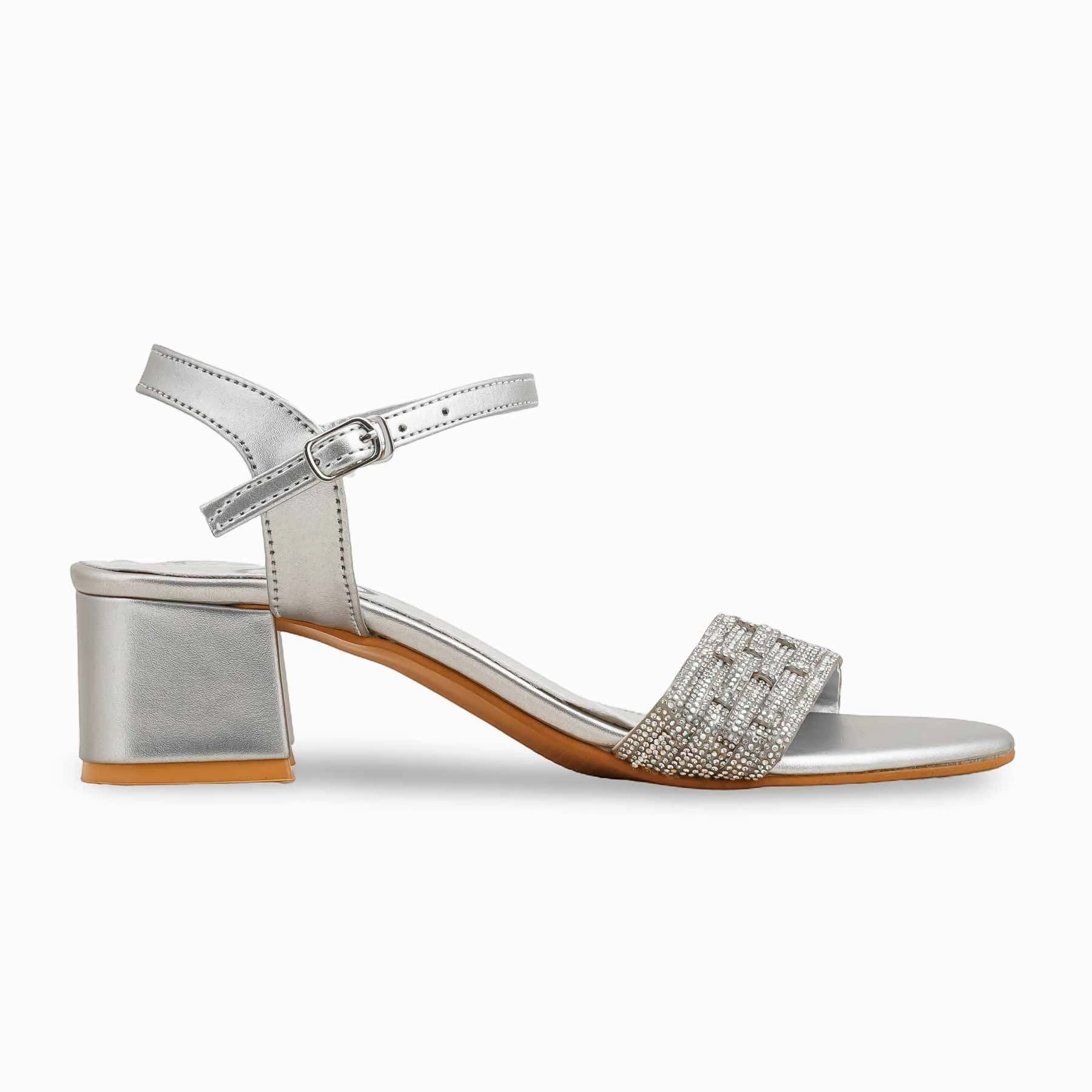 Silver Fancy Sandal FN6028 Sandals At Shoe Dept
