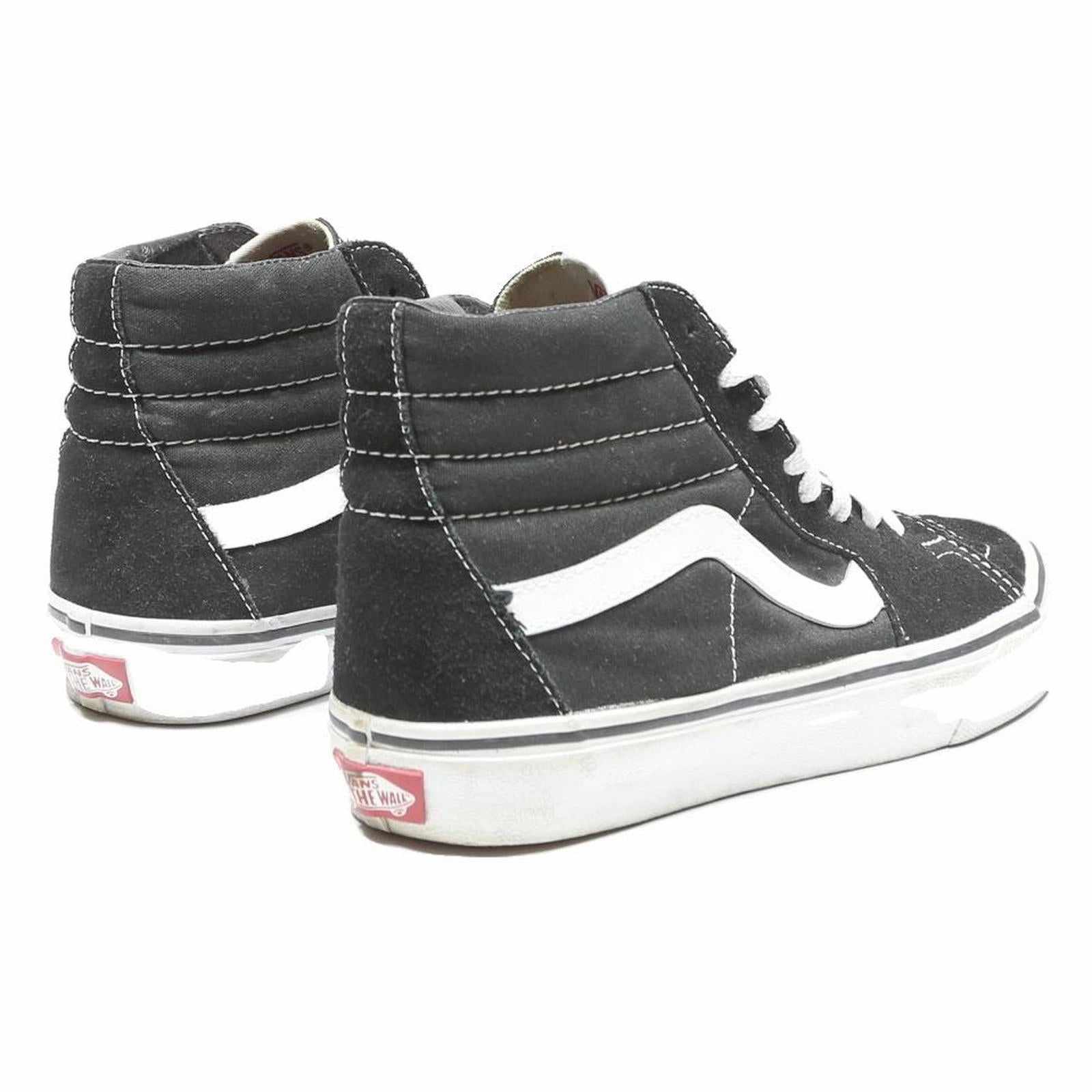 2 Wheel Skate VANS Sk8-Hi Womens High Top Trainers Black & White Canvas UK 5 Classic Skate
