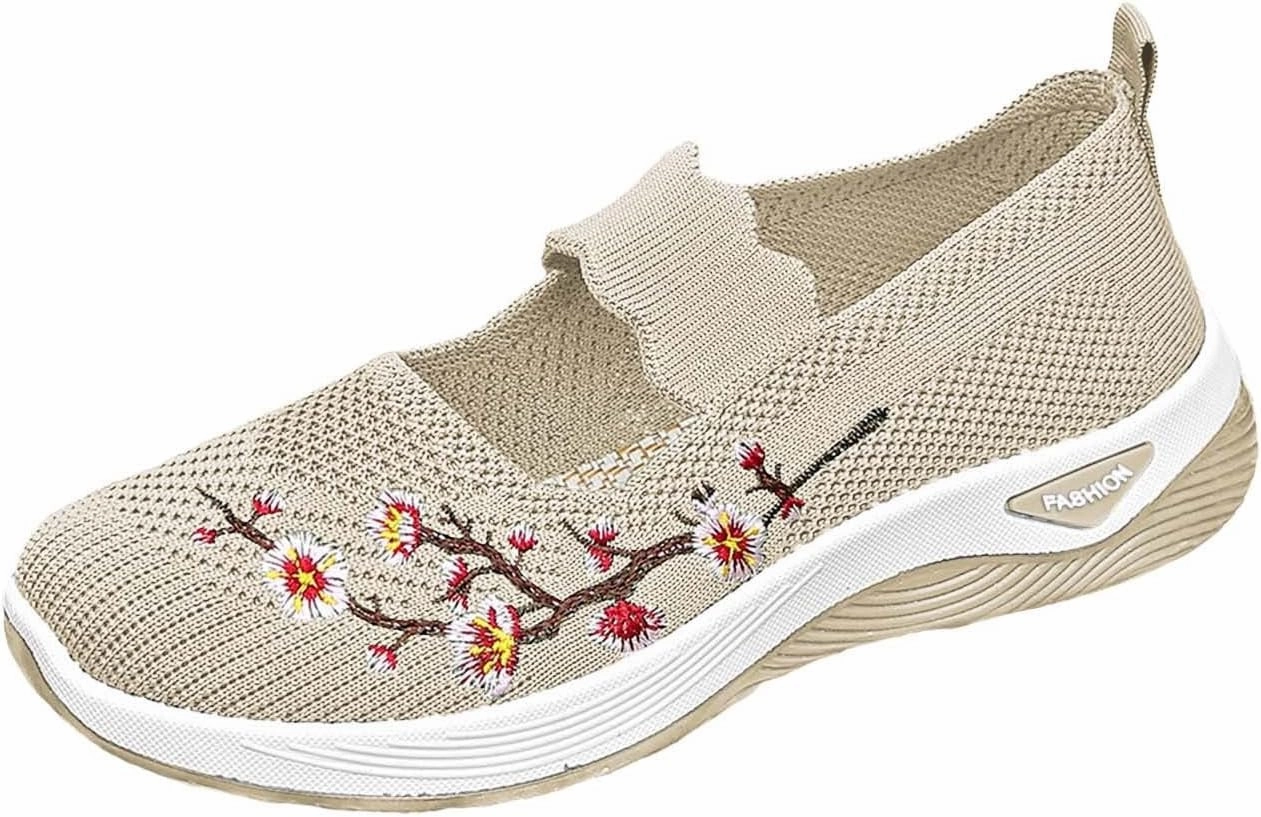 Italian Sneakers Orthopedic Shoes for Women Wide Width, Breathable Walking Comfortable Slip on Sneakers Arch Support Casual Shoes