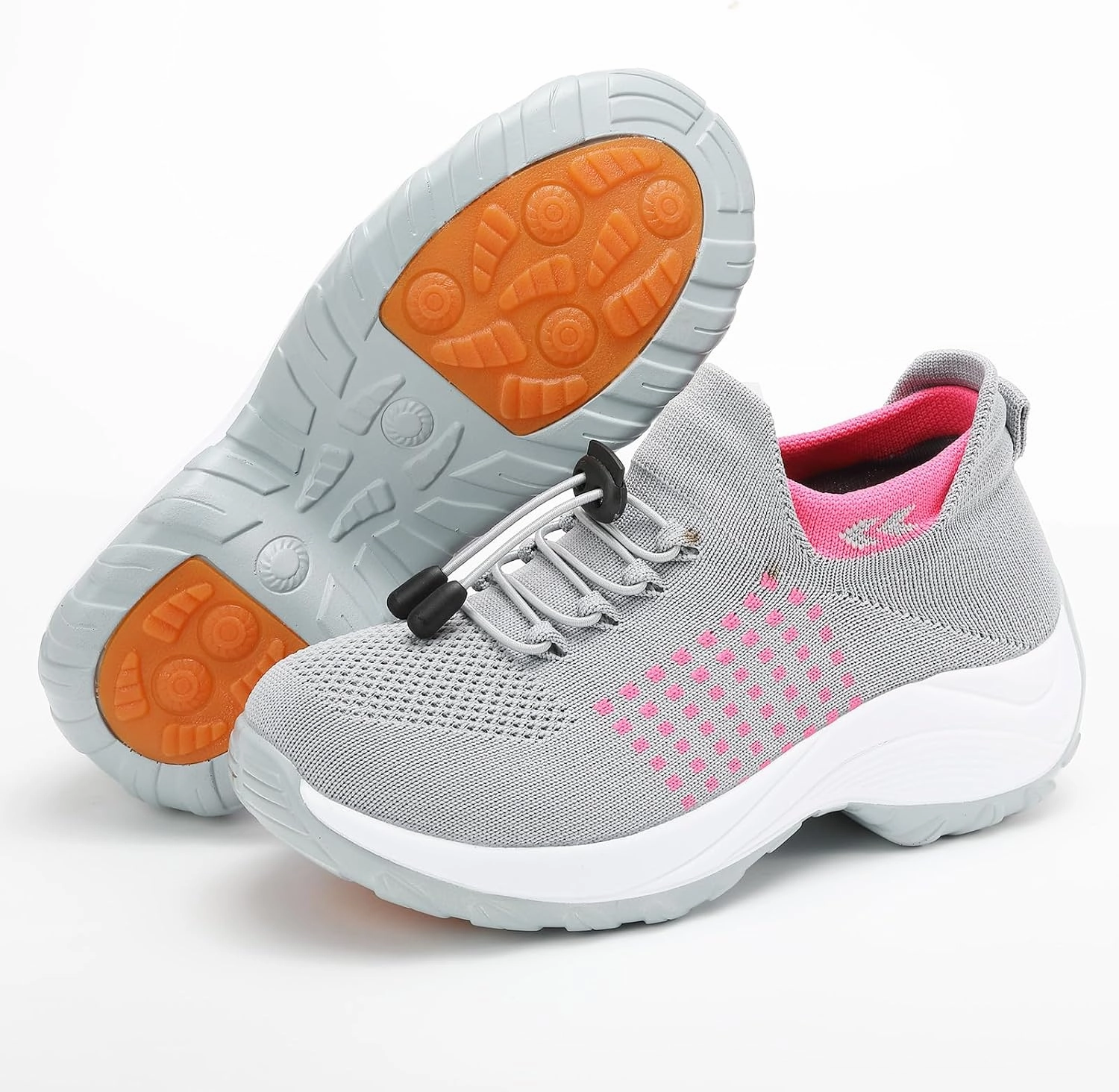 Orthopedic Sneakers Breathable Women Slip on Trainers Comfortable Shoes for Women Stretch Cushion Athletic Shoe Unisex Casual Thick Bottom Walking Shoe High End Sneakers