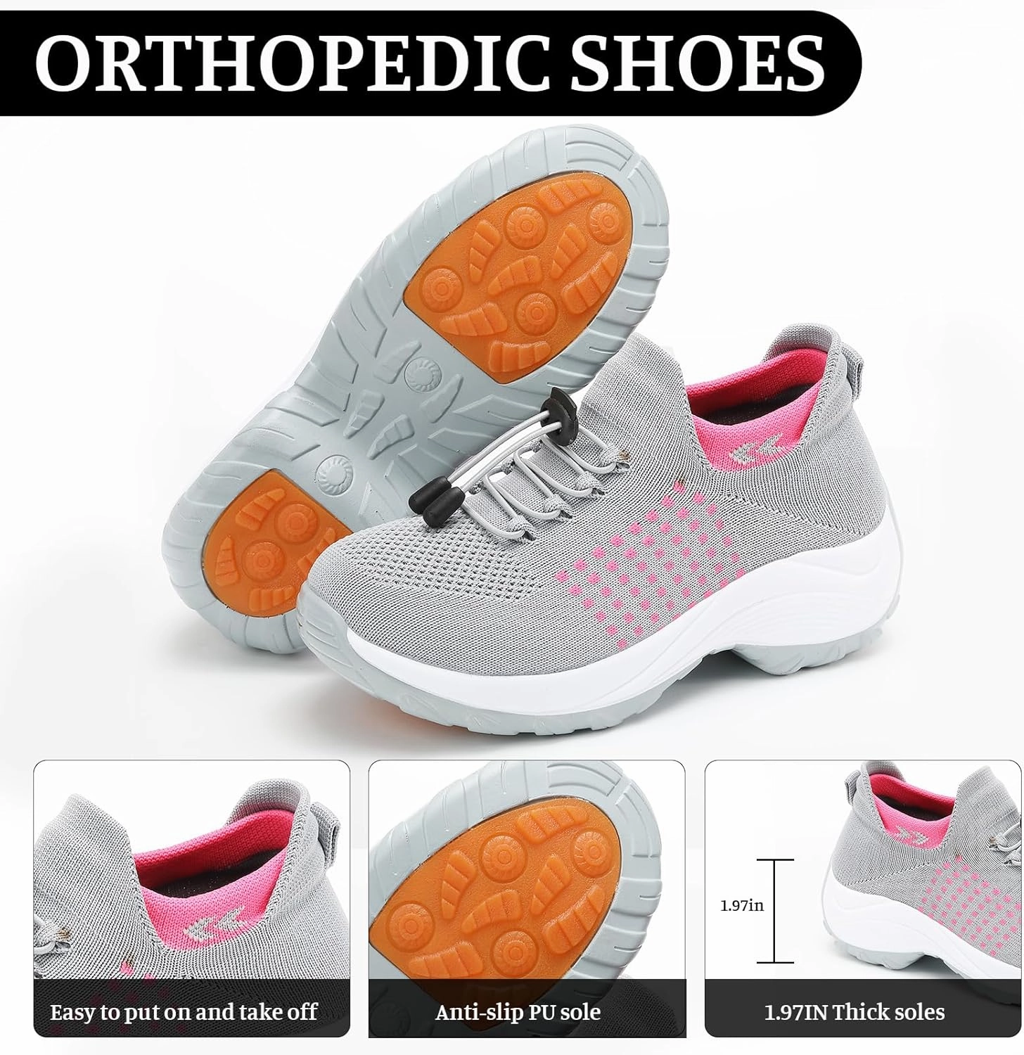 Celtics Sneakers Orthopedic Sneakers Breathable Women Slip on Trainers Comfortable Shoes for Women Stretch Cushion Athletic Shoe Unisex Casual Thick Bottom Walking Shoe