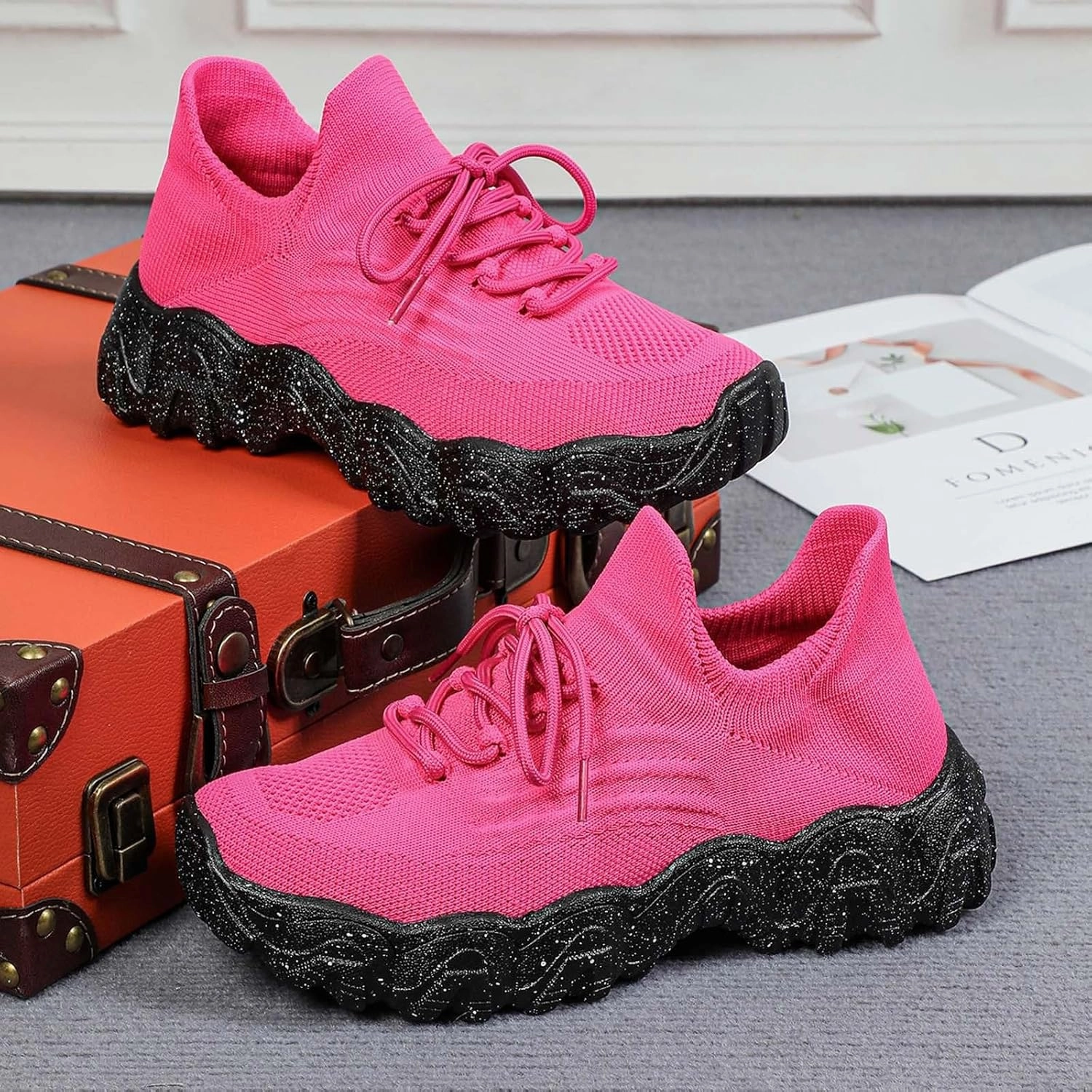 Orthopedic Sneakers for Women with Arch Support Slip On Shoes for Women Breathable Mesh Knit Tennis Shoes Lace Up Sock Comfortable Walking Shoes Women Outdoor Lightweight Hiking Shoes  Concordia Health Plans Sneakers Program