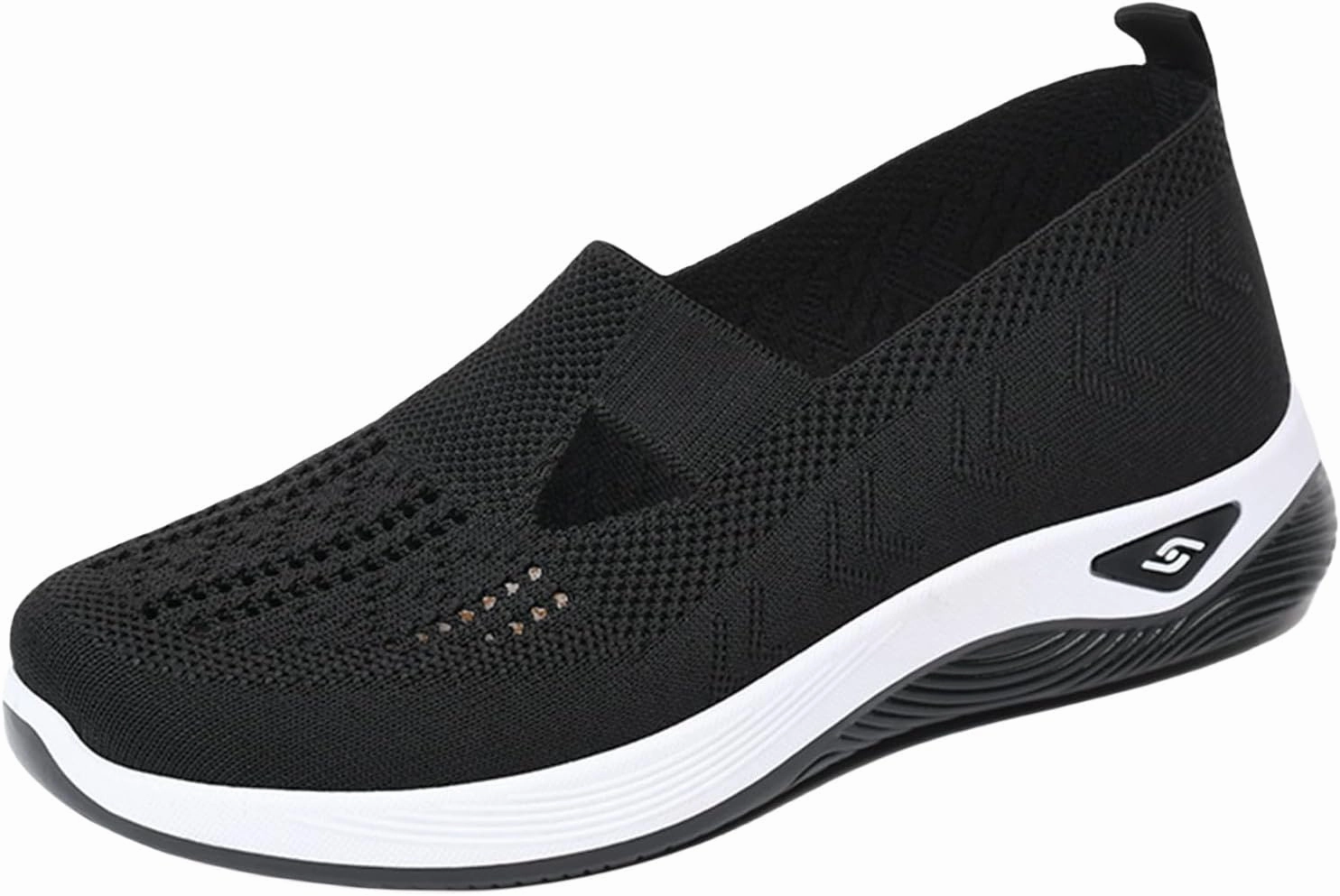 Flex Sneakers Orthopedic Walking Shoes for Women Slip on Diabetic Shoes Hands Free Slip-ins Shoe, Breathable Mesh Knitted Orthowalk Sneakers Neuropathy Plantar Fasciitis Comfort Wear Orthowear Shoe