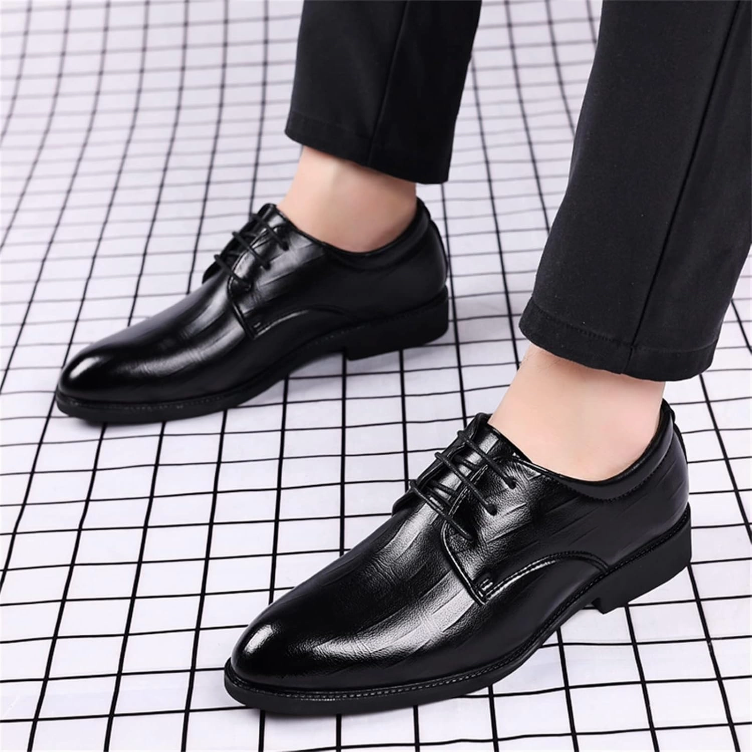 Oxfords Shoes for Men Casual White Fashion Summer and Autumn Men Leather Shoes Low Heel Pointed Toe Lace Casual Comfortable Solid Color Cap Toe Shoes Dolce Vita Boots