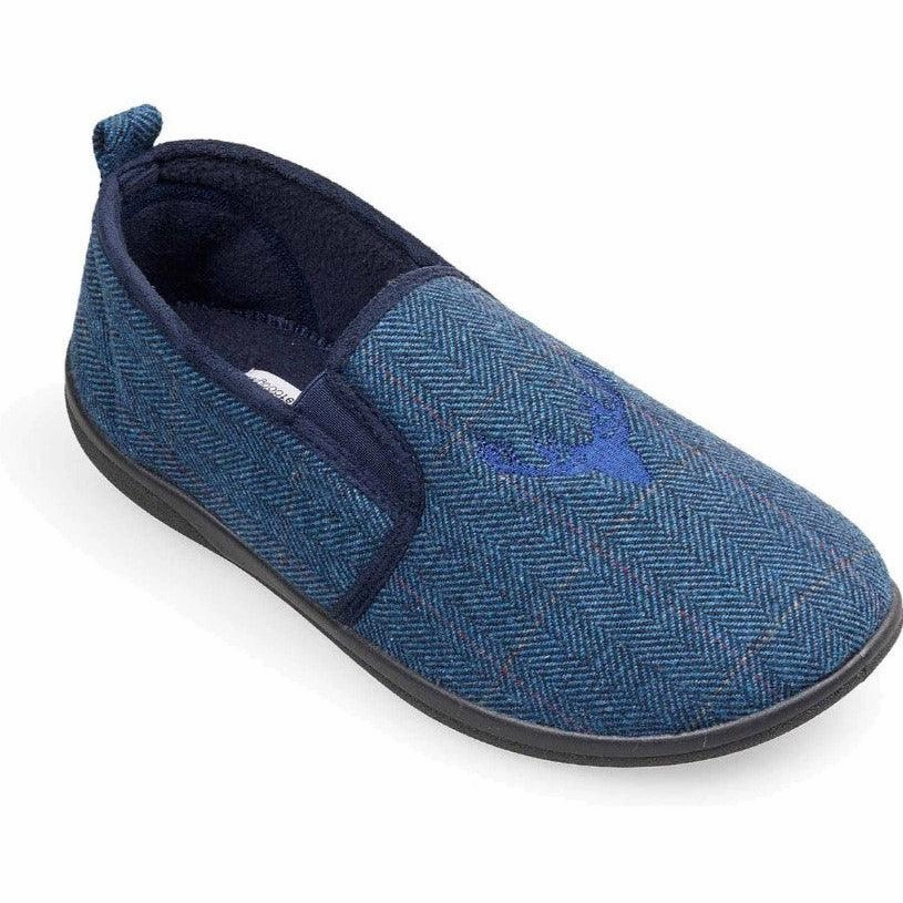 Padders Mens Huntsman Slippers Navy Slip For Sale