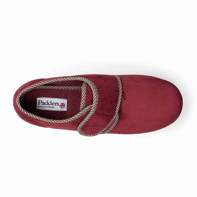 Padders Mens Slippers Harry Burgundy Memoi Slippers
