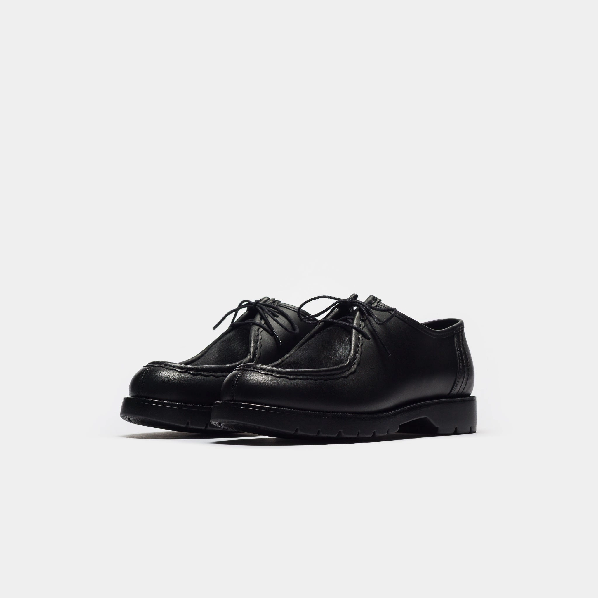 Oxford Button Down Padrini Moc Toe Shoe in Noir
