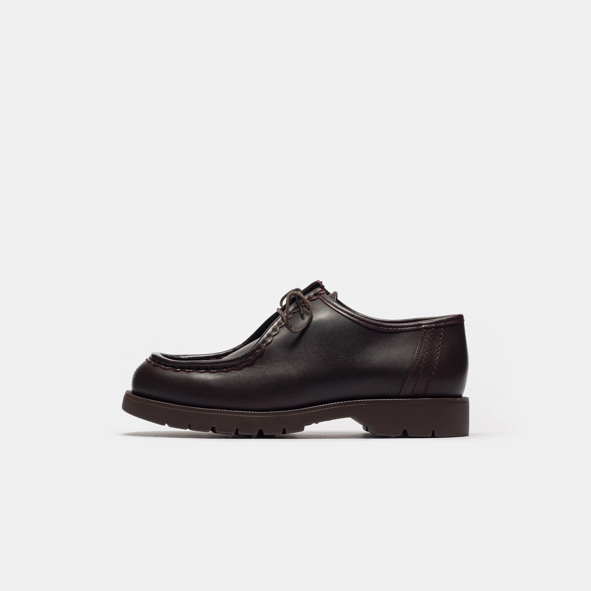 Padror Moc Toe Shoe in Bordeaux Black And White Oxfords